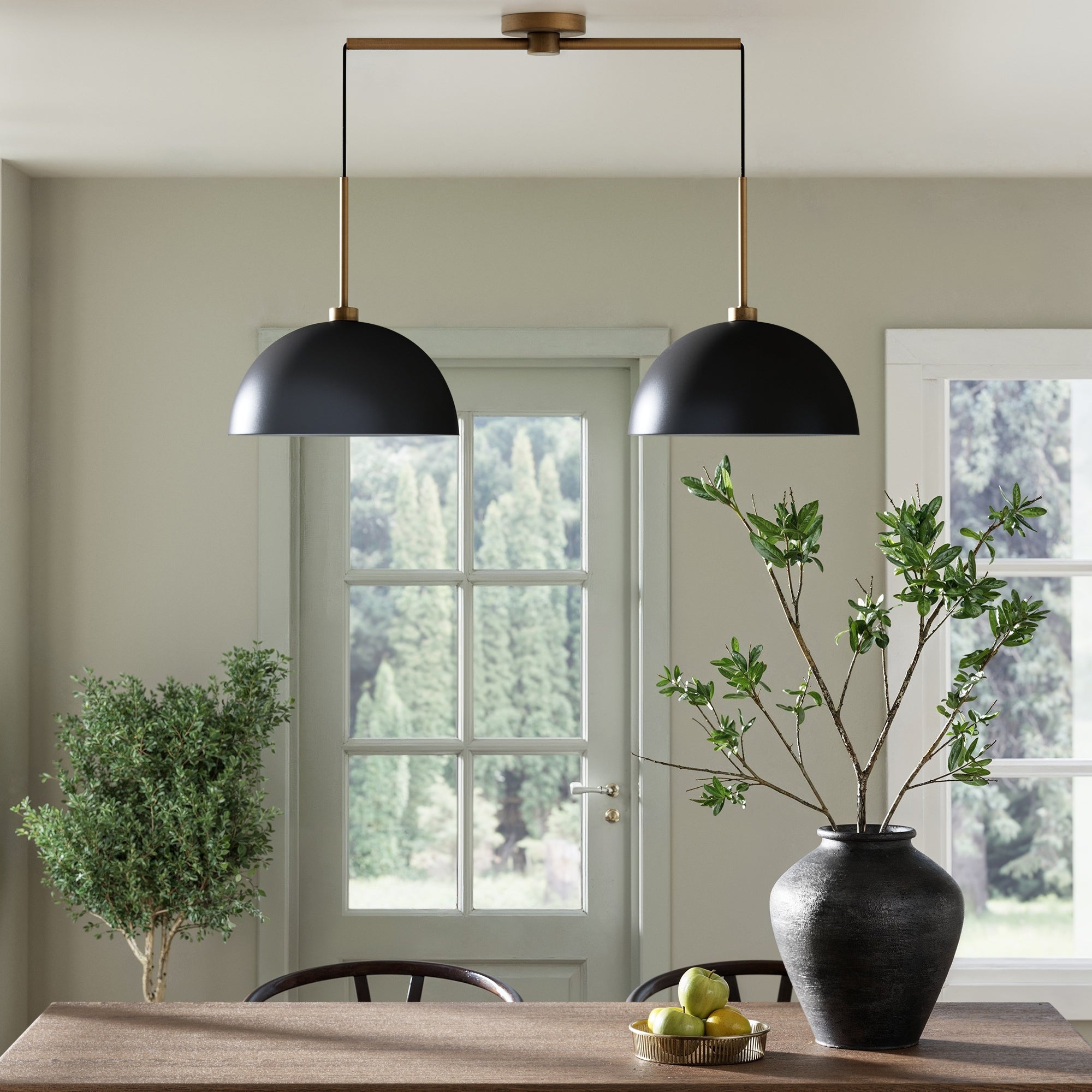 Metal Hanging Ceiling Pendant Light Black - Nathan James