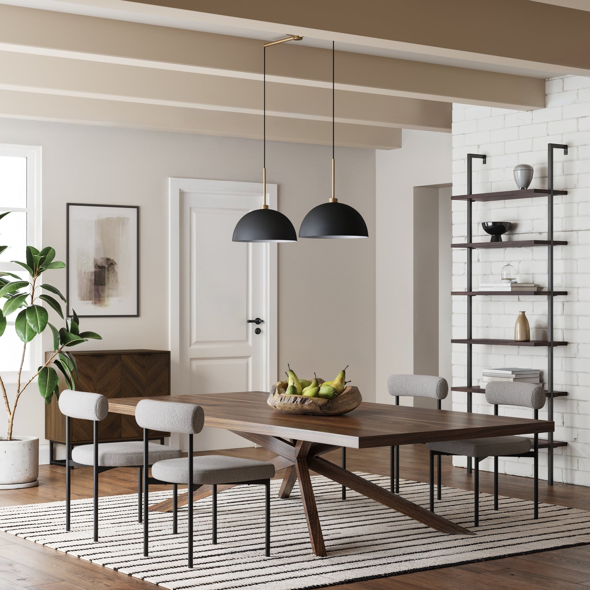 Metal Hanging Ceiling Pendant Light Black - Nathan James