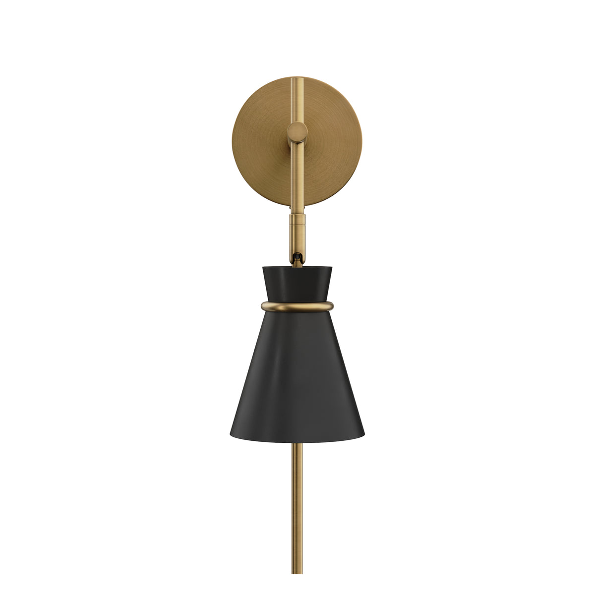 Modern Wall Light Plug-In Brass and Black - Nathan James