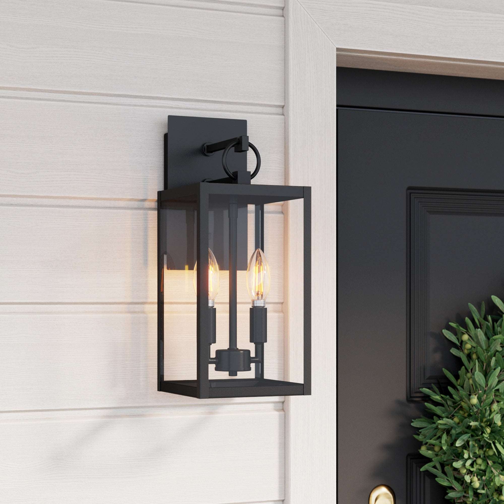 Metal Lantern Outdoor 2 - Bulb Wall Light - Nathan James