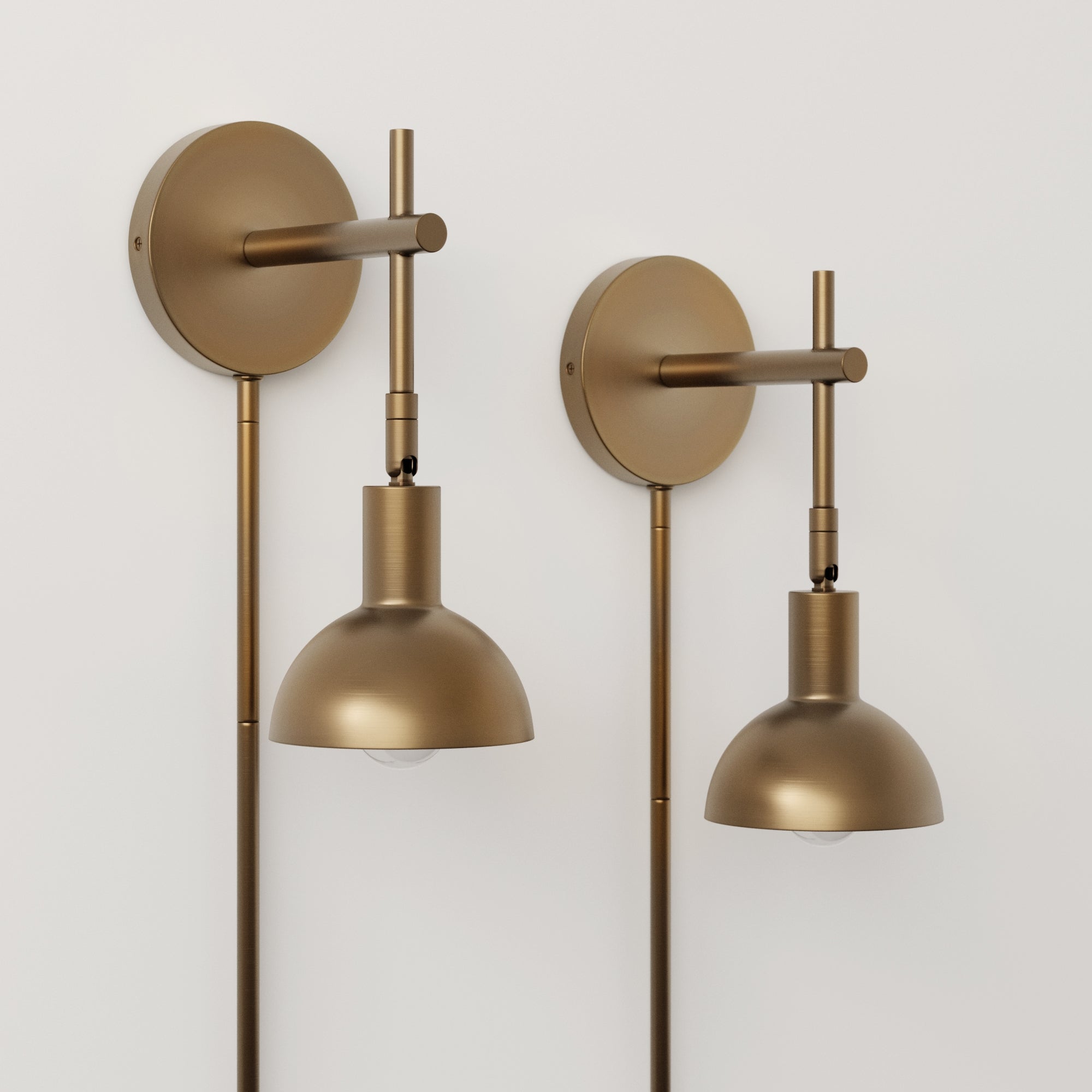 Plug - in Metal Wall Lights Brass (Set of 2) - Nathan James