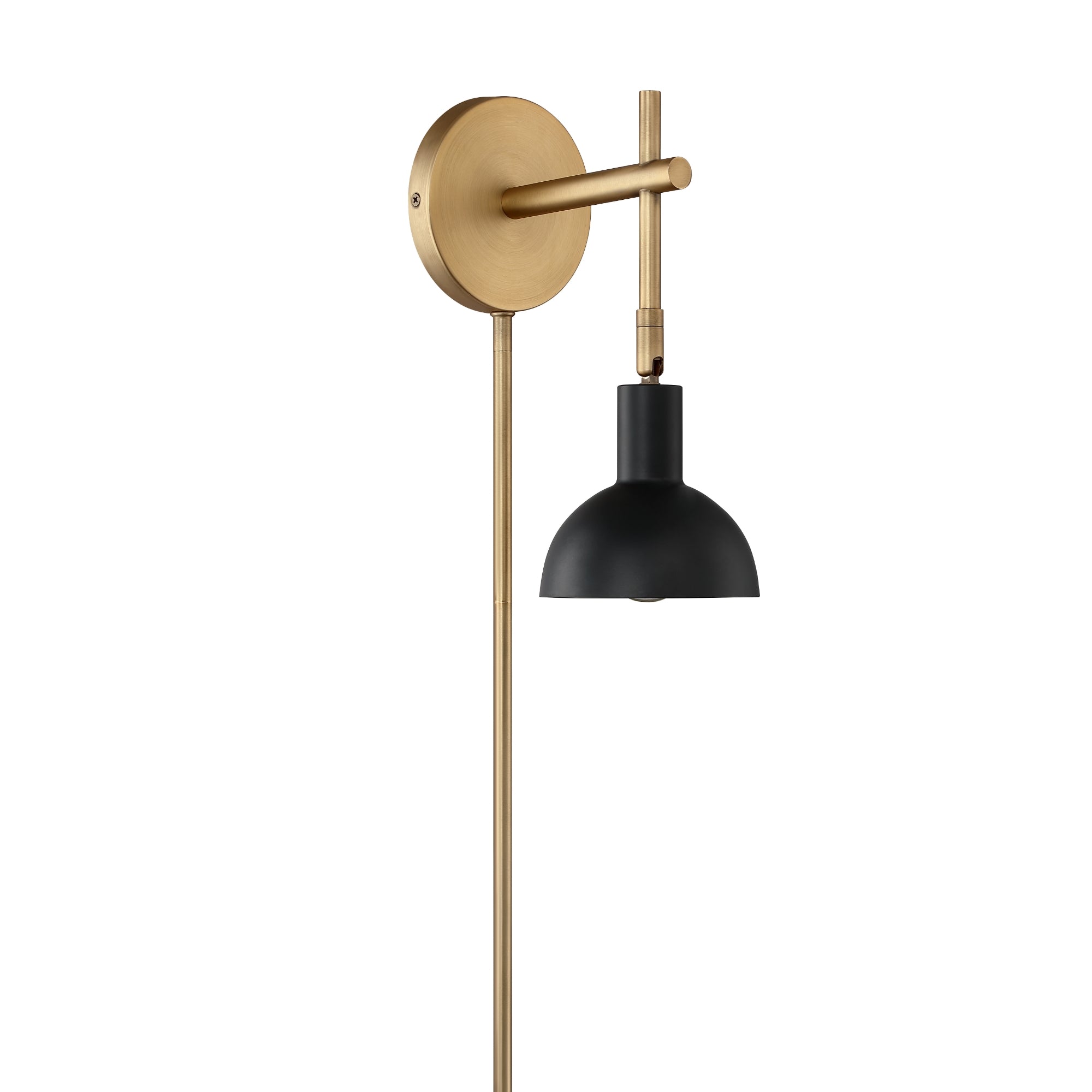 Plug - In Adjustable Metal Wall Light Black Brass - Nathan James