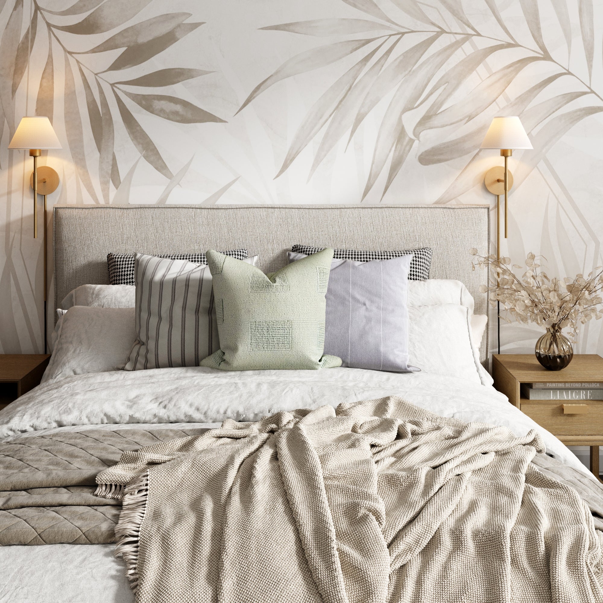 Plug - in Cotton Shade Wall Lights (Set of 2) - Nathan James