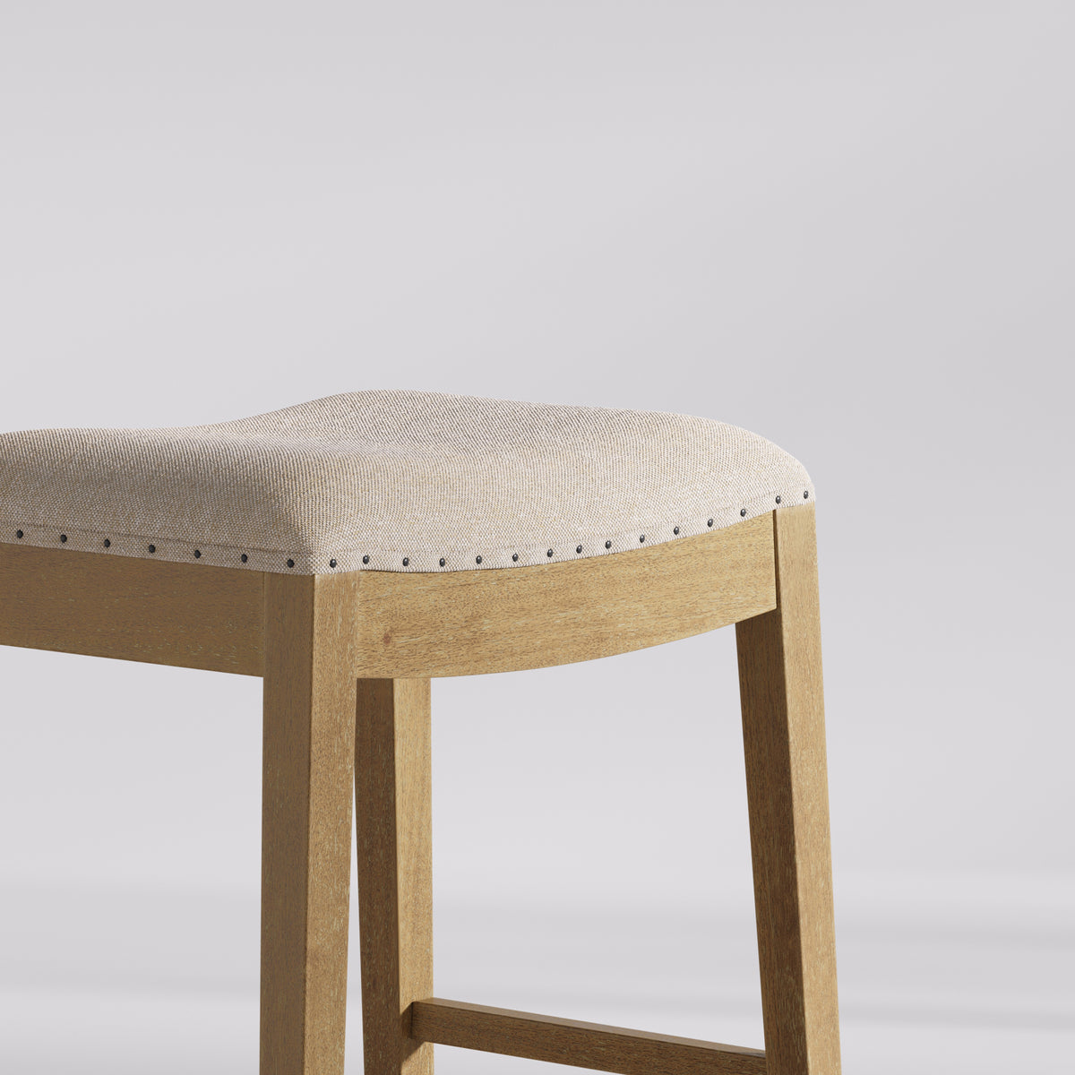 Modern Wood Backless Counter Stool Flax/Light Brown (Set of 4) - Nathan James