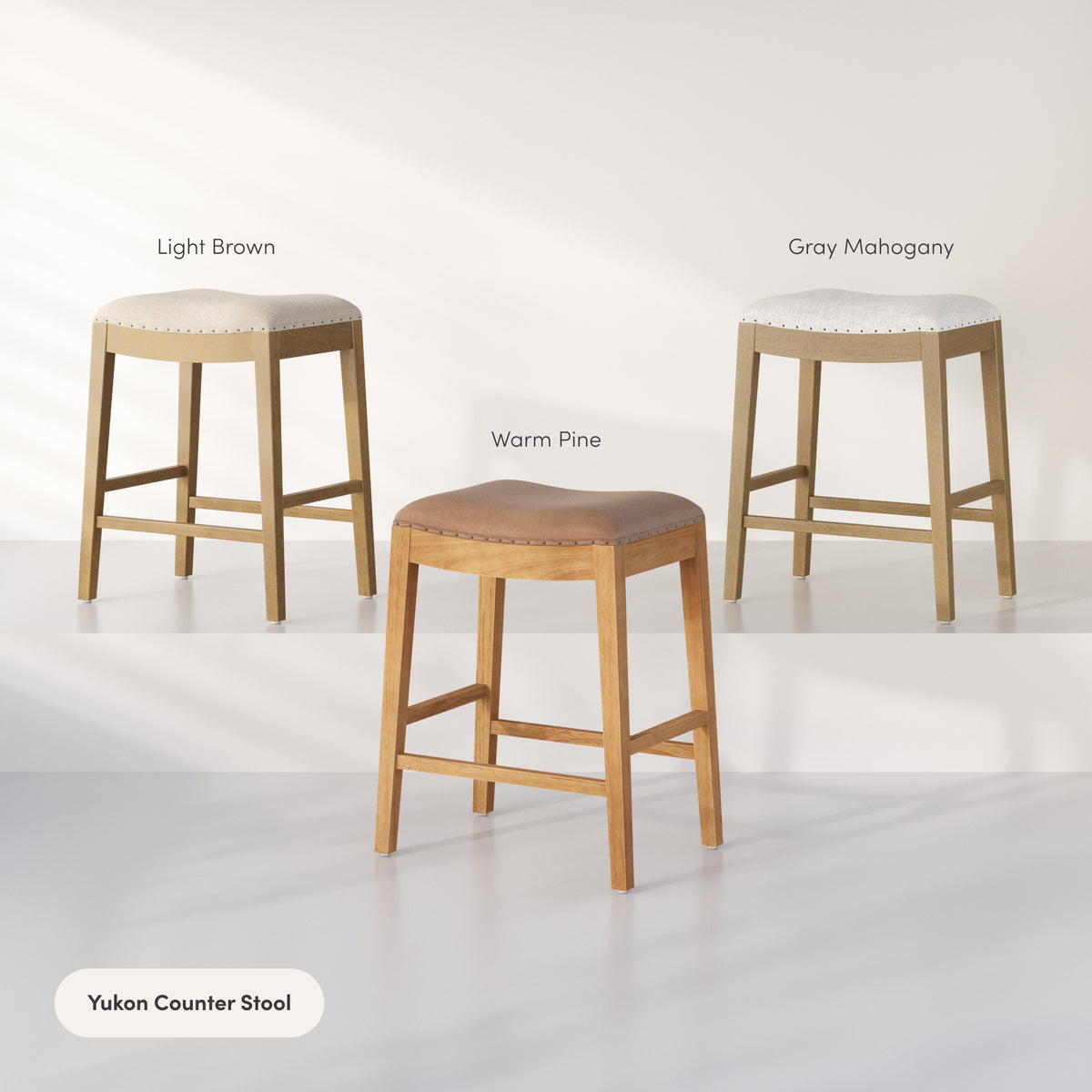Modern Wood Backless Counter Stool Gray (Set of 4) - Nathan James