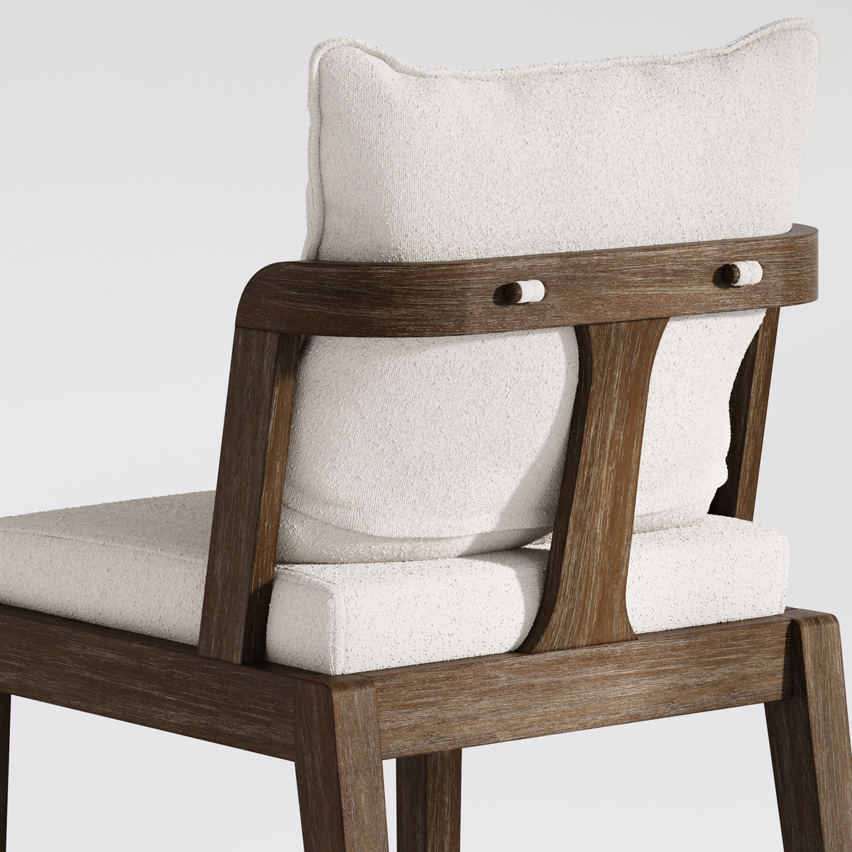 Scandinavian Boucle Counter Stool with Back Cream (Set of 4) - Nathan James