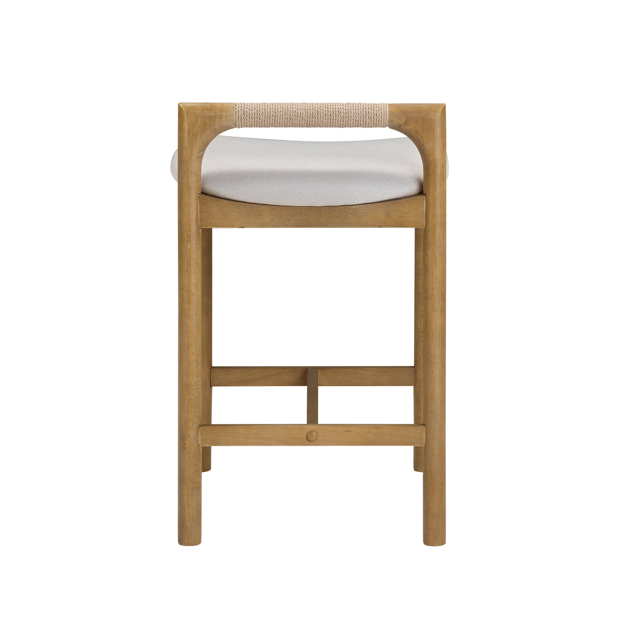 Modern Wooden Upholstered Low Back Counter Stool Light Brown (Set of 4) - Nathan James