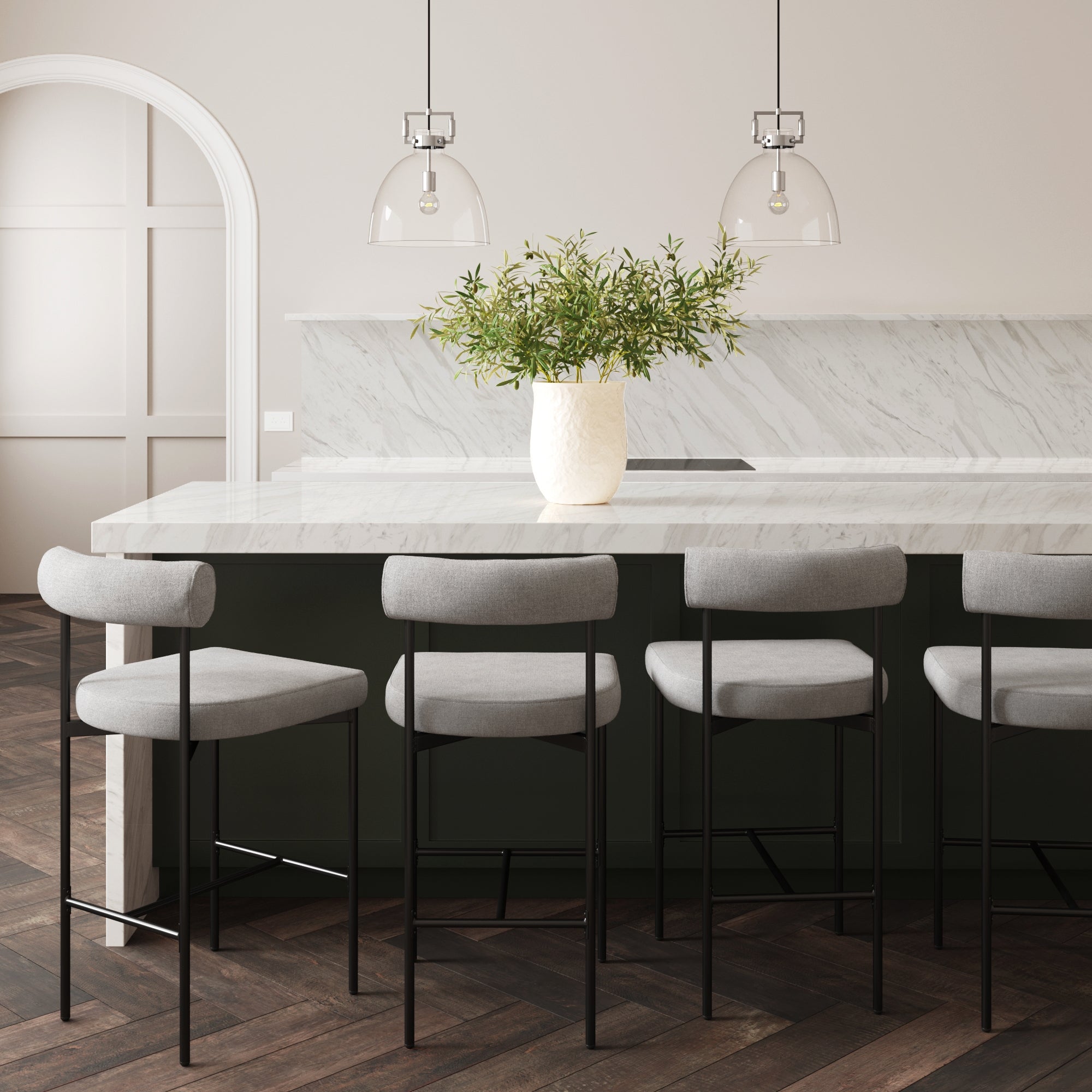 Metal Counter Height Bar Stools Gray (Set of 4) - Nathan James