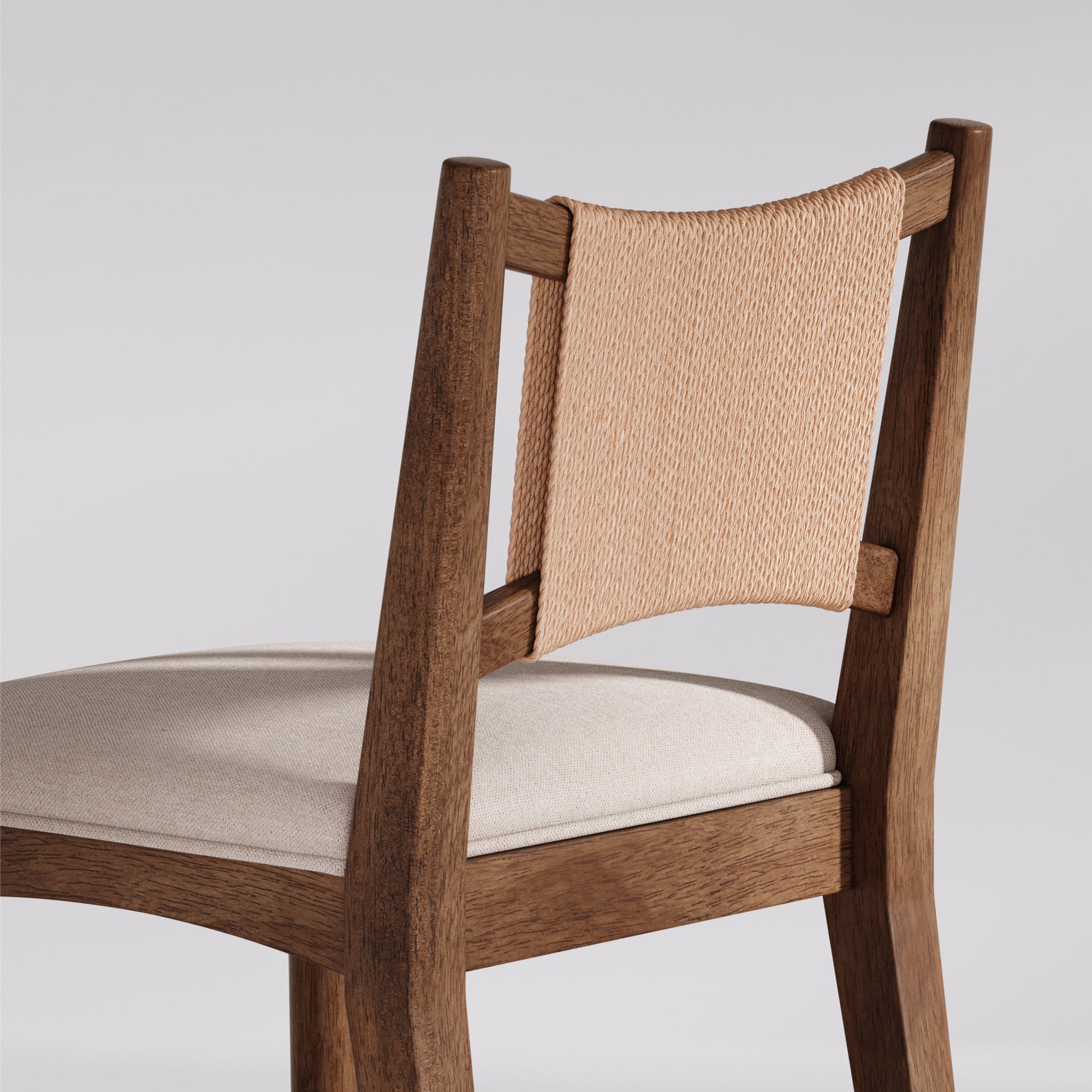 Modern Seagrass Back Arched Wood Counter Stool Medium Brown (Set of 4) - Nathan James