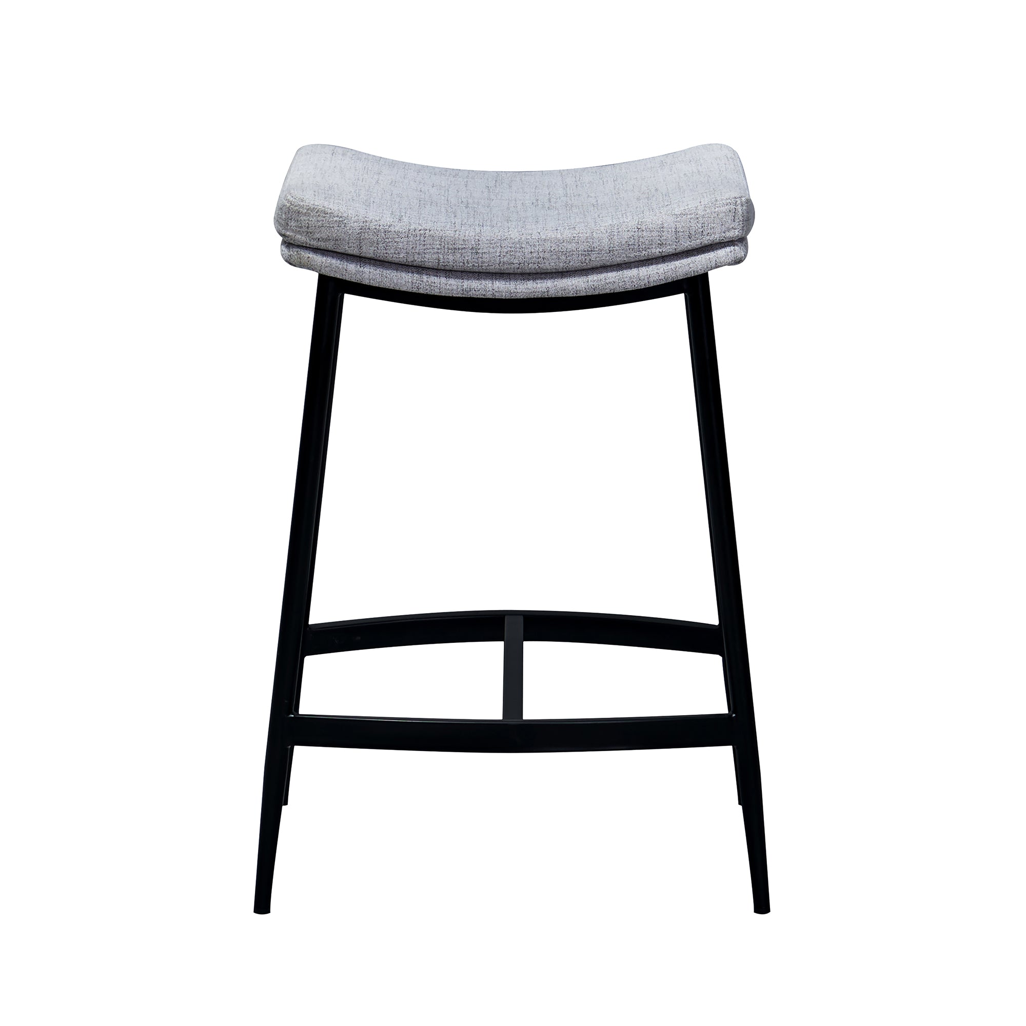 Upholstered Counter Height Saddle Bar Stools Gray (Set of 3) - Nathan James