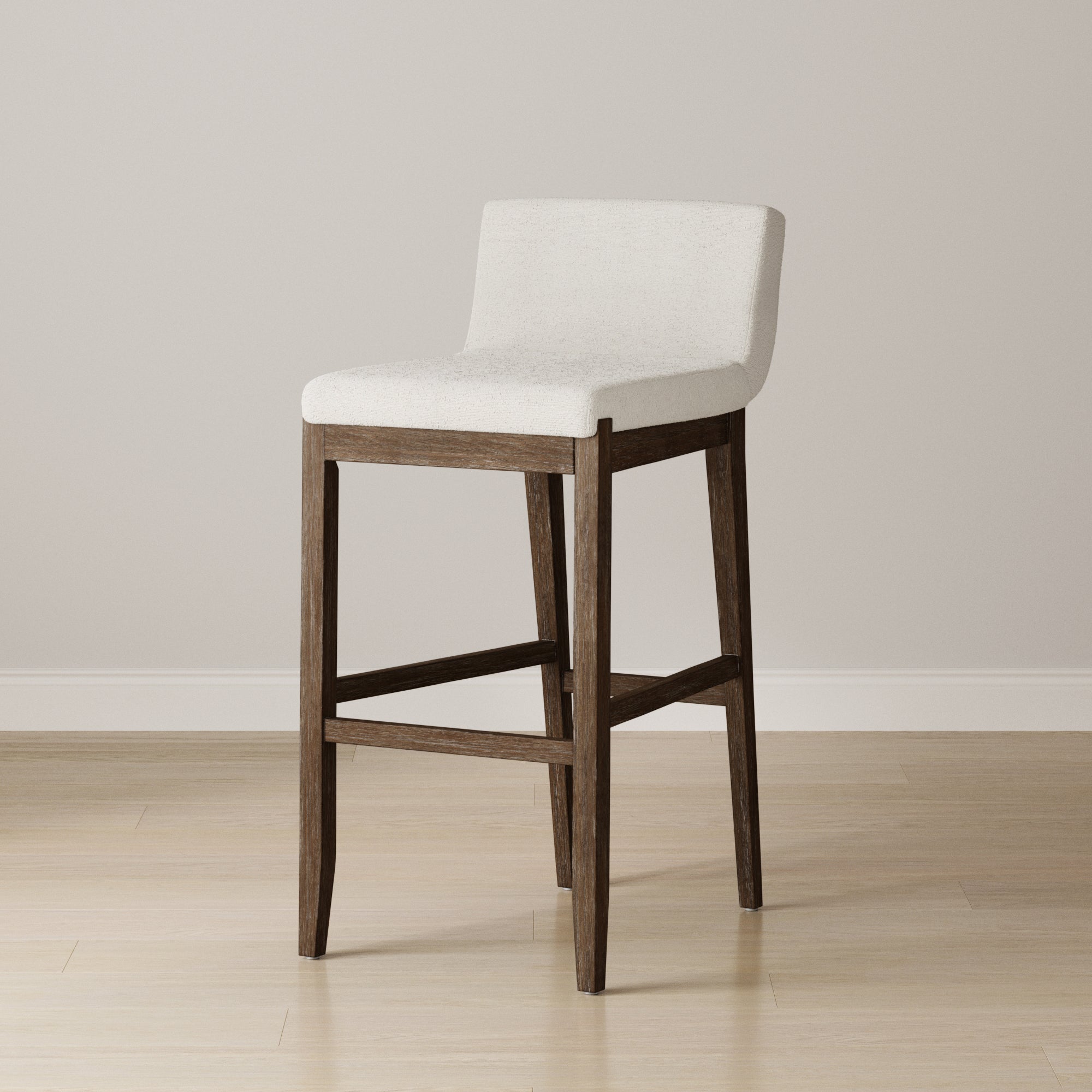 Exposed Wood Back Bar Stool Dark Brown - Nathan James