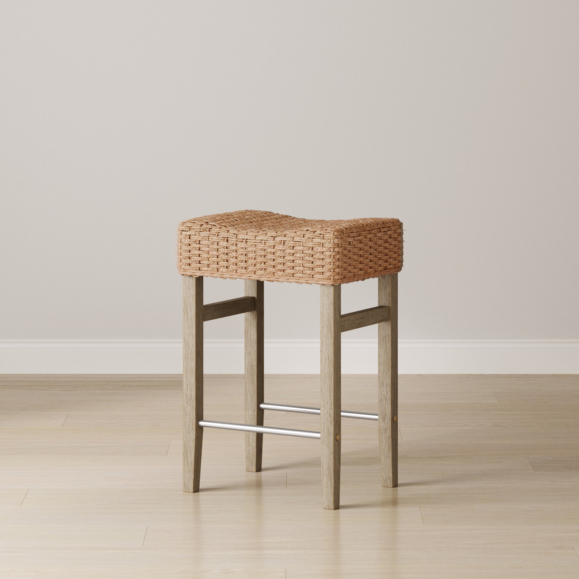 Woven Seagrass Counter Height Bar Stool Brown - Nathan James