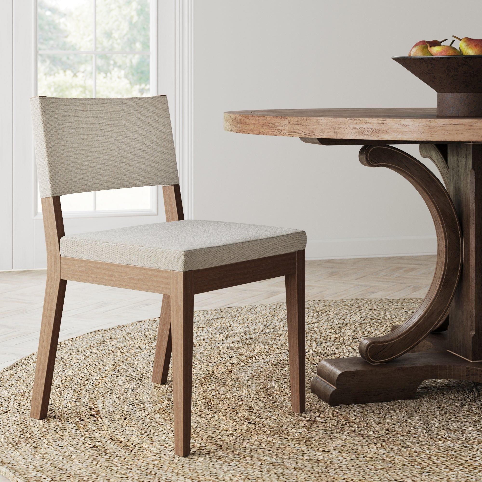 Wood Upholstered Dining Chair Light Brown - Nathan James