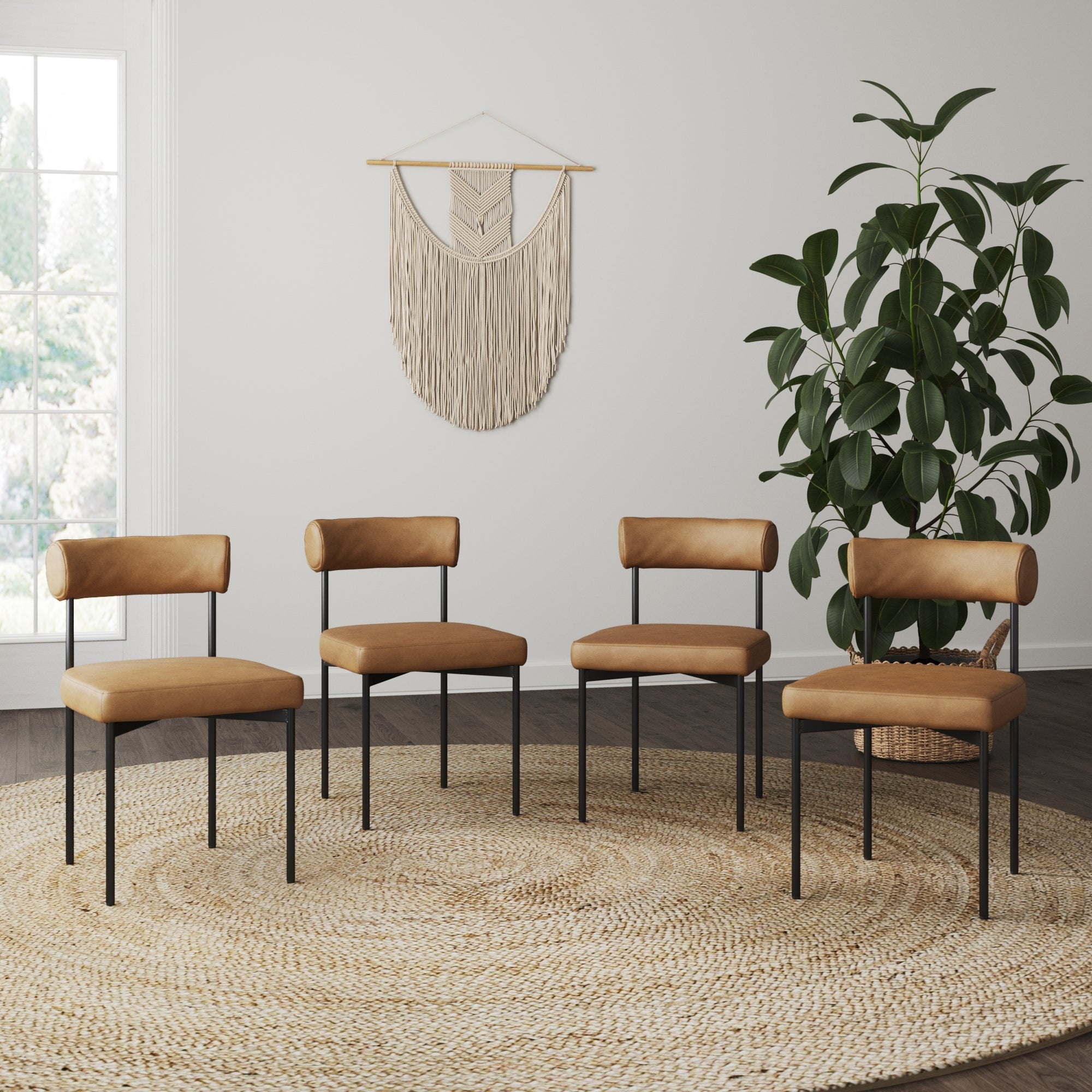 Faux Leather Modern Dining Chairs (Set of 4) - Nathan James