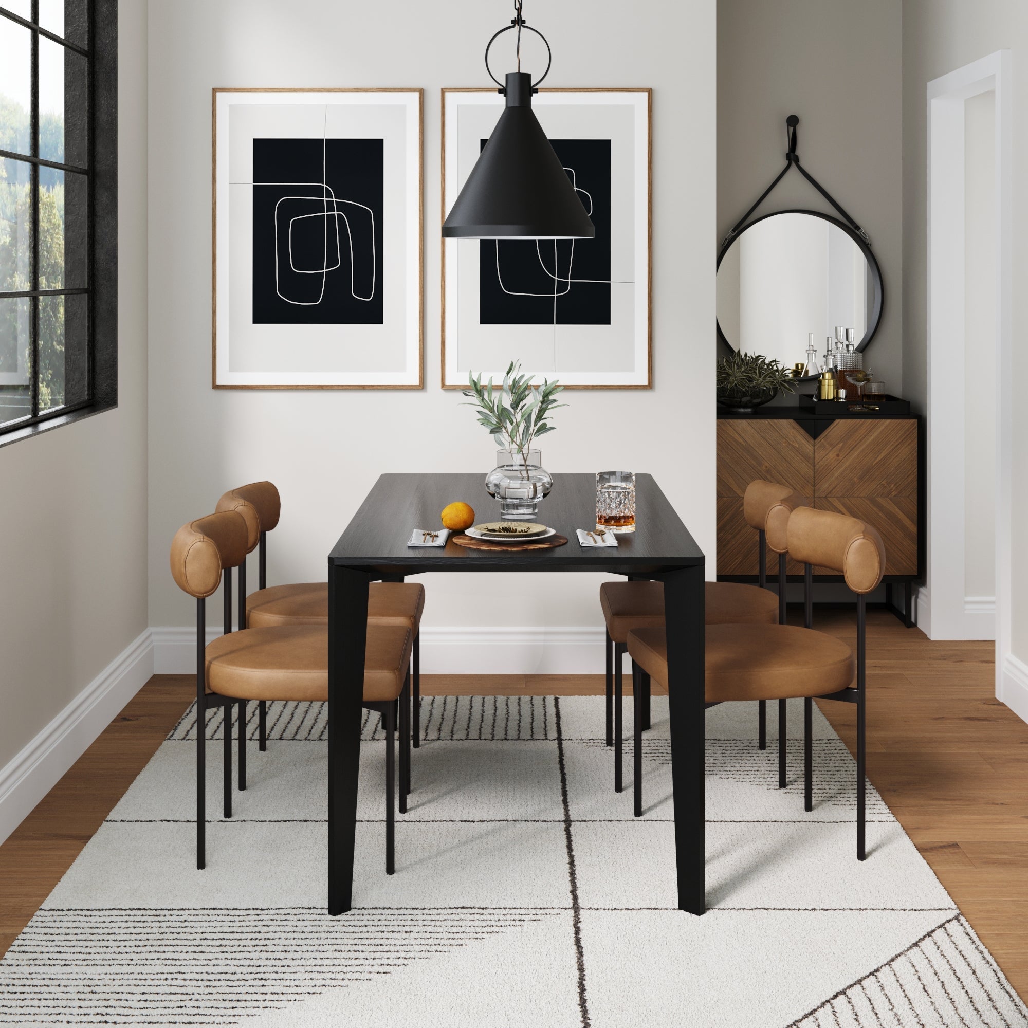 Faux Leather Modern Dining Chairs (Set of 4) - Nathan James