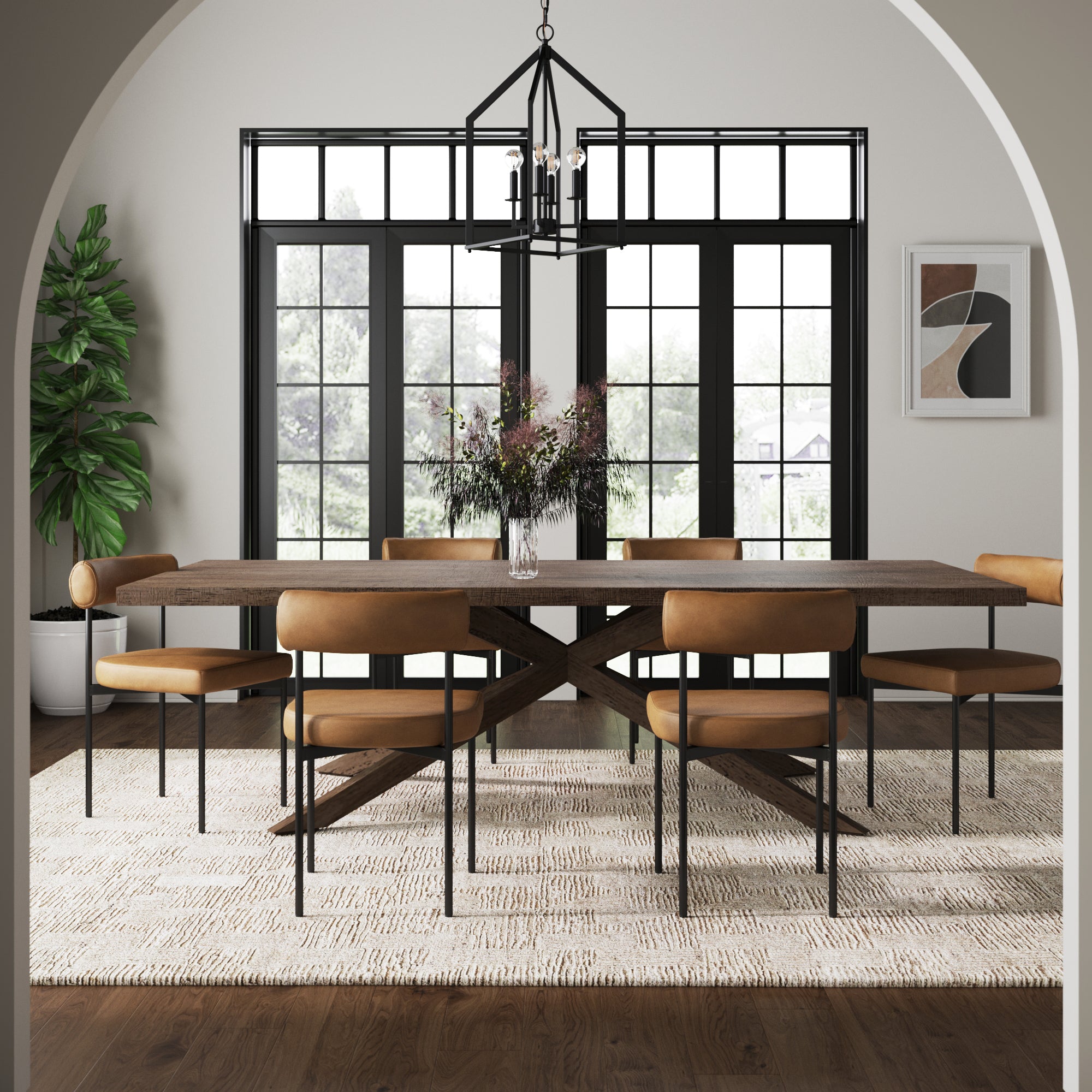 Faux Leather Modern Dining Chairs (Set of 6) - Nathan James