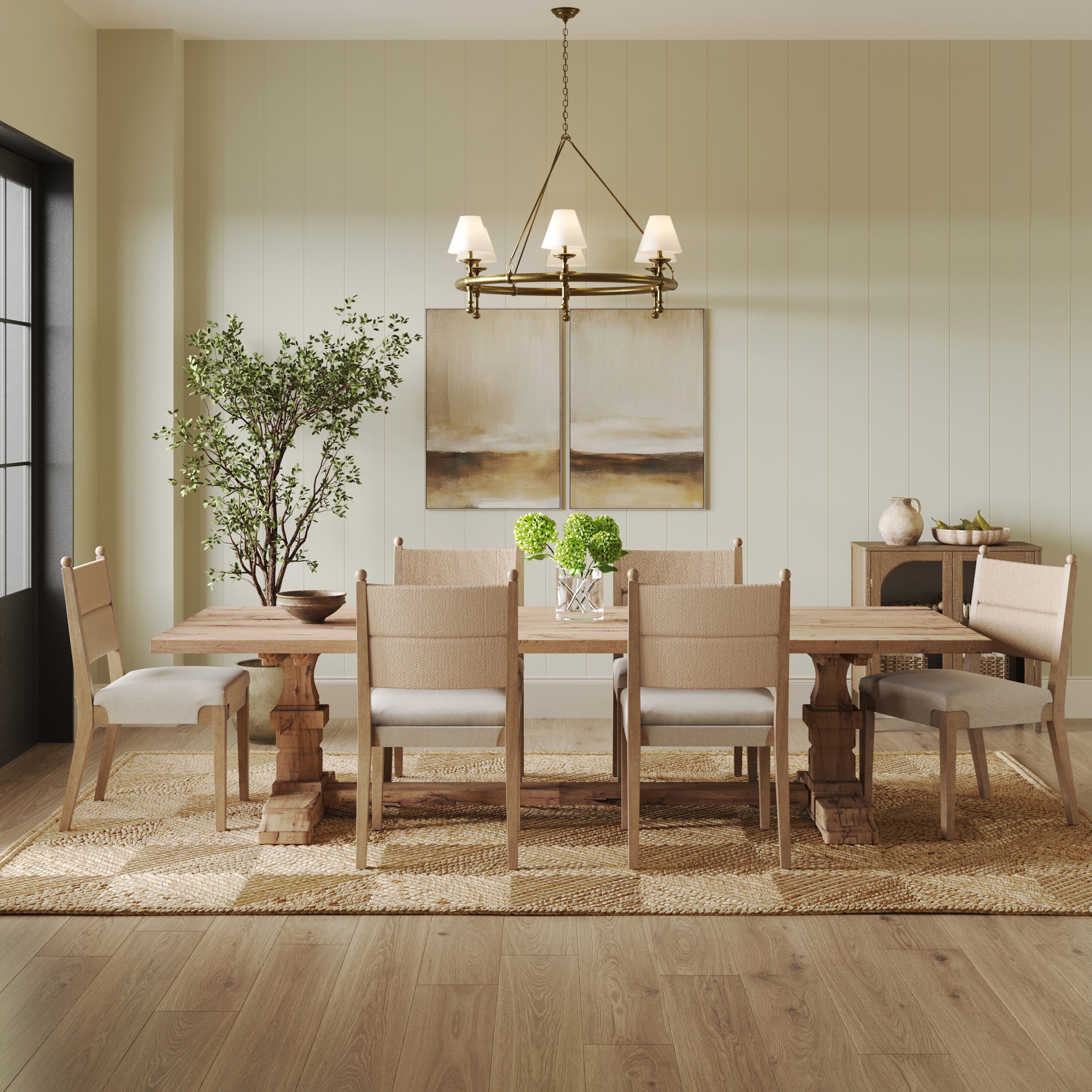 Boho Natural Flax & Seagrass Dining Chair (Set of 6) - Nathan James
