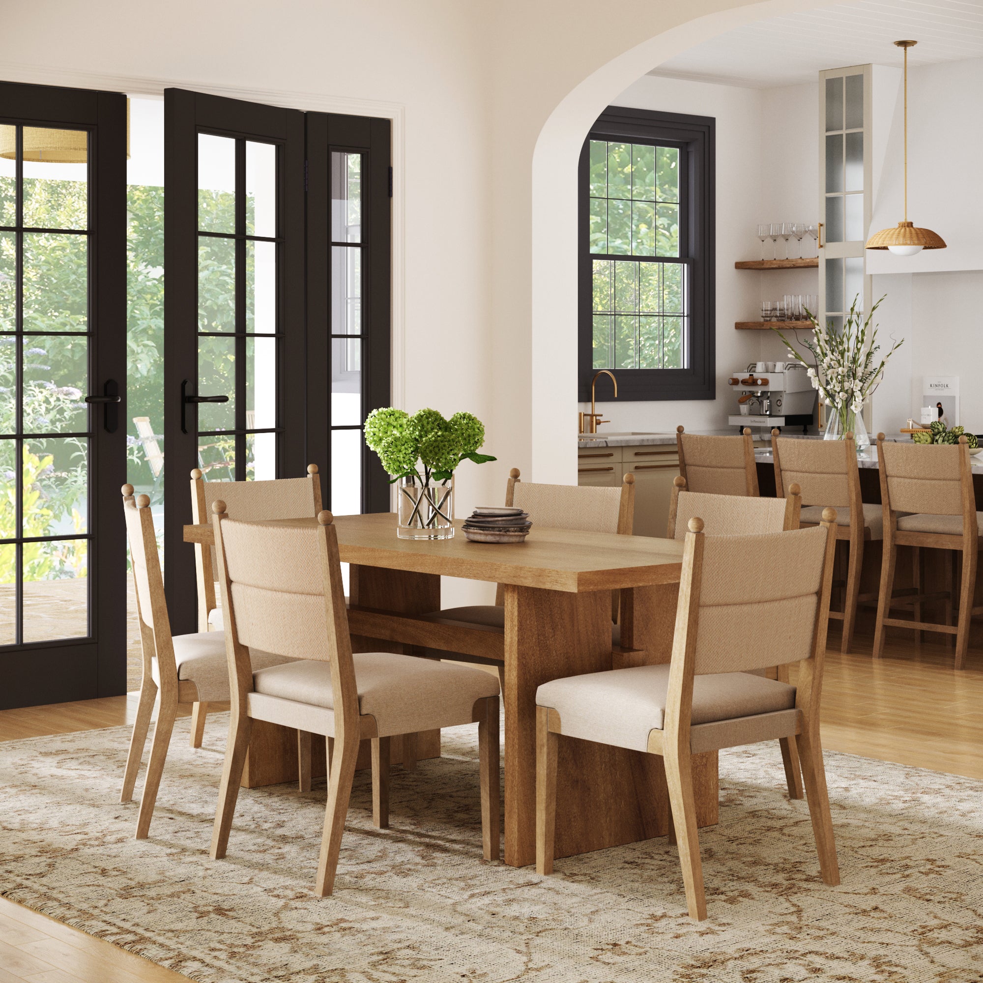 Boho Natural Flax & Seagrass Dining Chair (Set of 6) - Nathan James