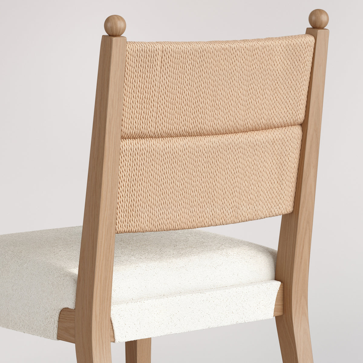 Modern Boucle Seagrass Dining Chair Upholstered Oak (Set of 6) - Nathan James