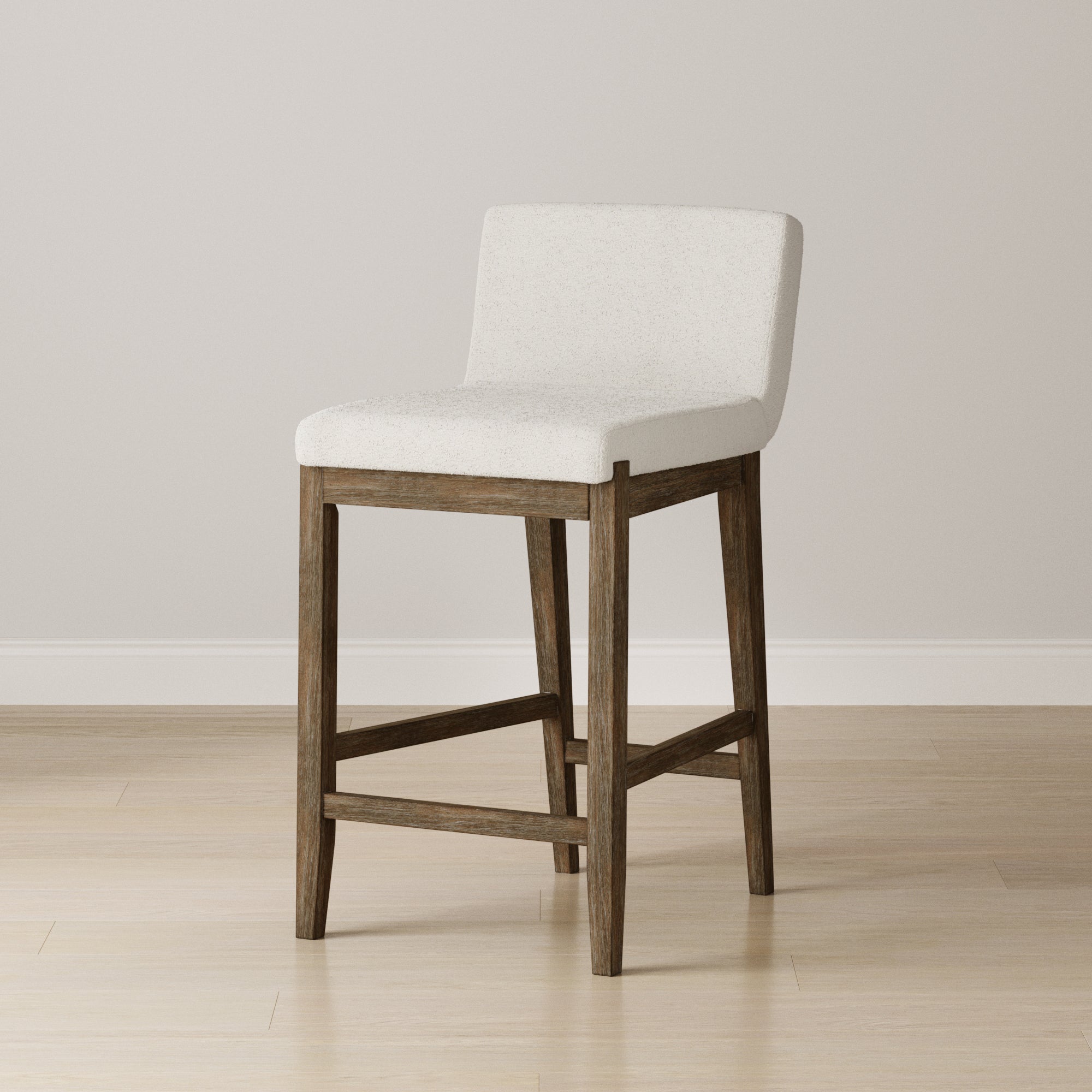 Wood Boucle Counter Height Bar Stool Dark Brown - Nathan James