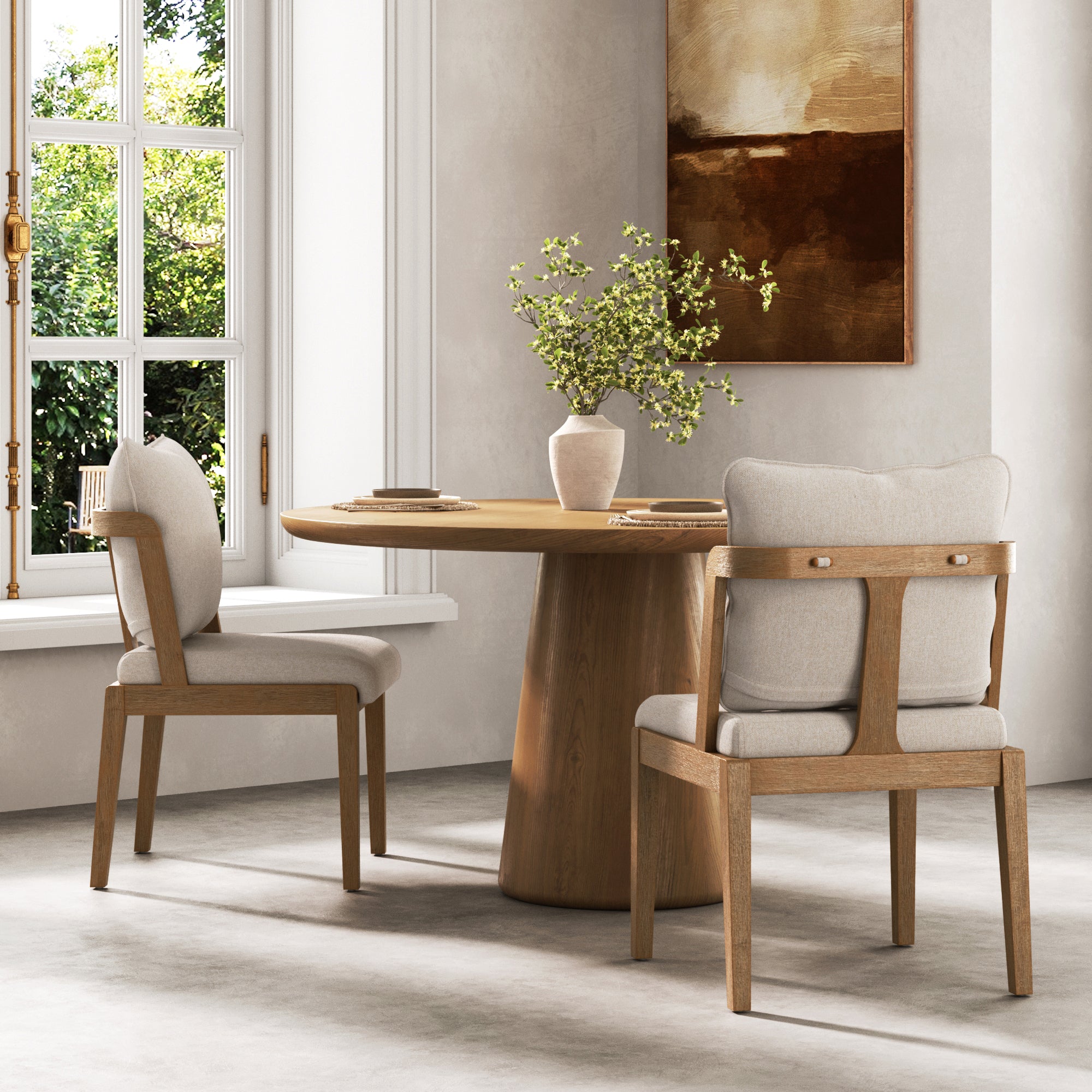 Scandinavian 2 - Pack Dining Chair with Back Light Brown - Nathan James
