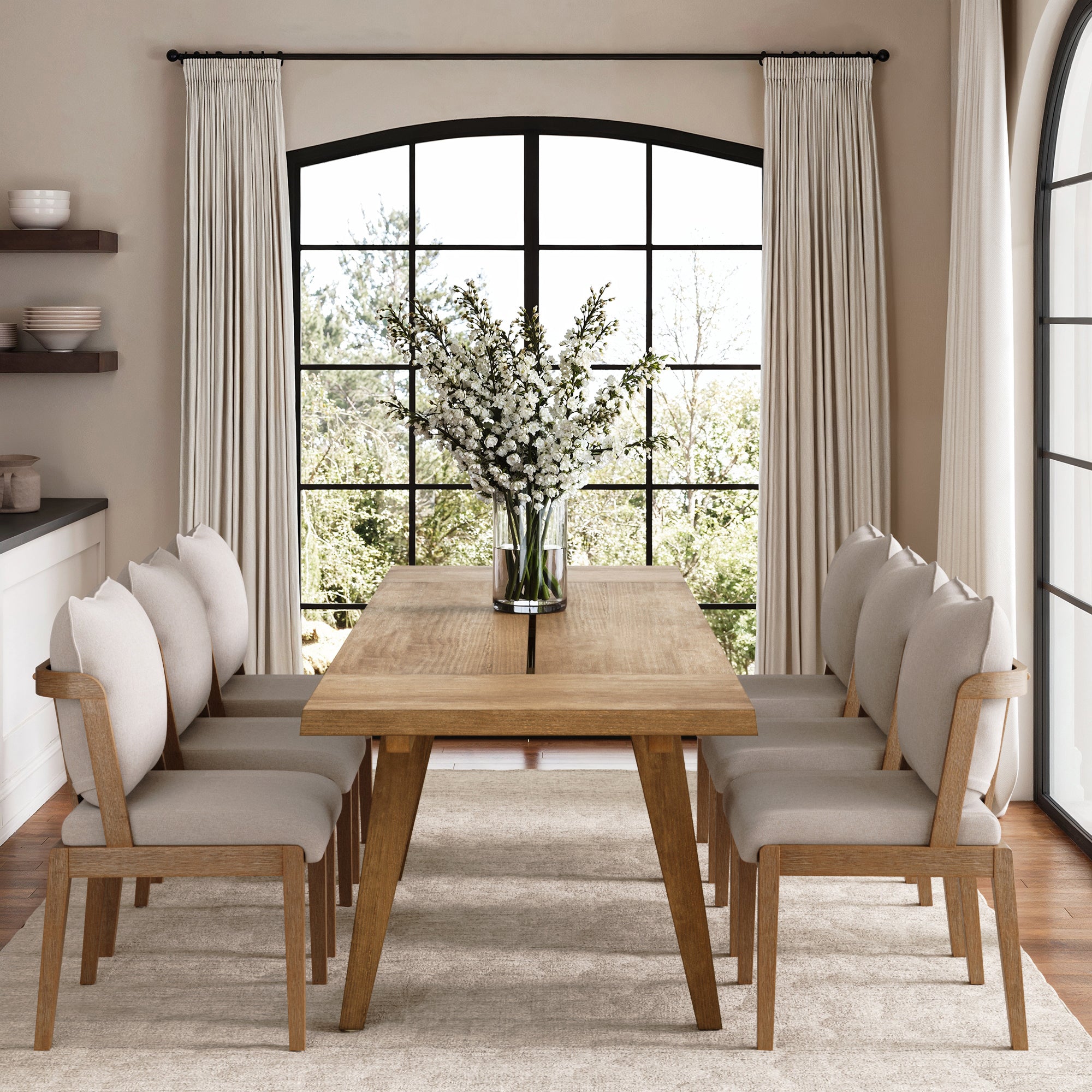 Scandinavian Dining Chair with Back Light Brown (Set of 6) - Nathan James