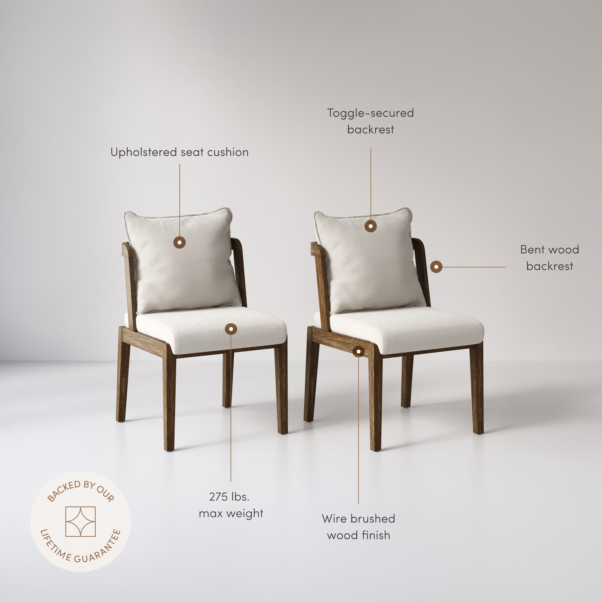 Scandinavian Dining Chair with Back Dark Brown (Set of 6) - Nathan James