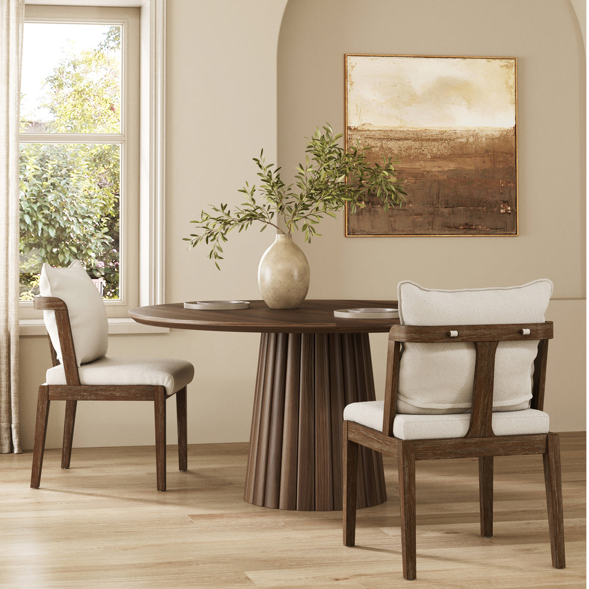 Scandinavian 2-Pack Dining Chair with Back Dark Brown - Nathan James