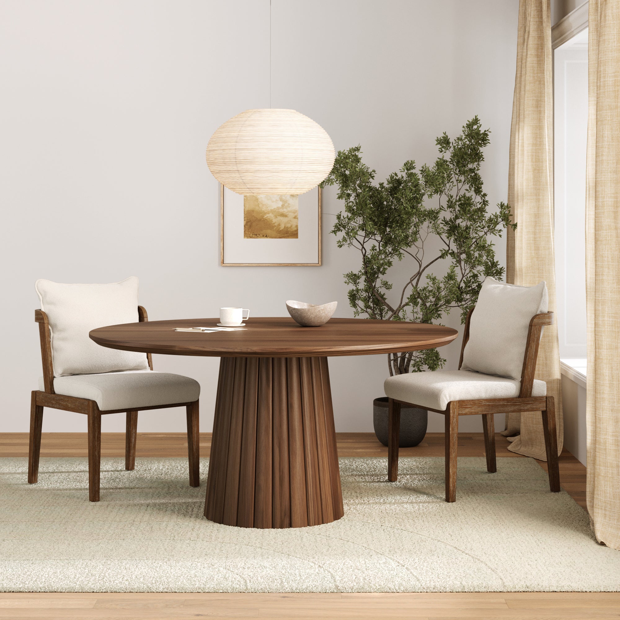 Scandinavian 2-Pack Dining Chair with Back Dark Brown - Nathan James