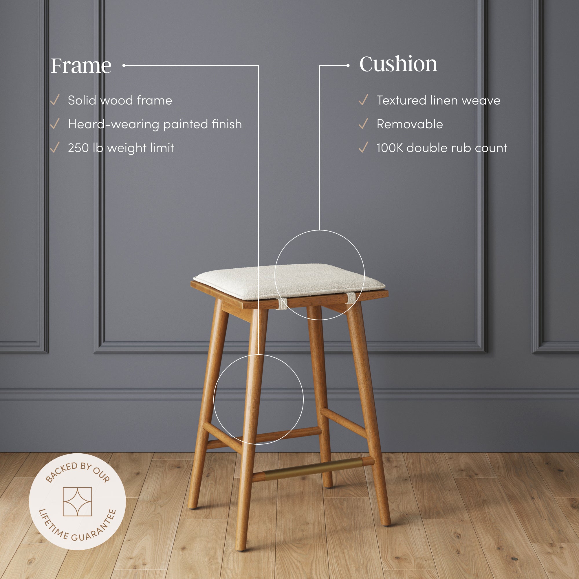Boucle Counter Height Bar Stools Brown (Set of 3) - Nathan James