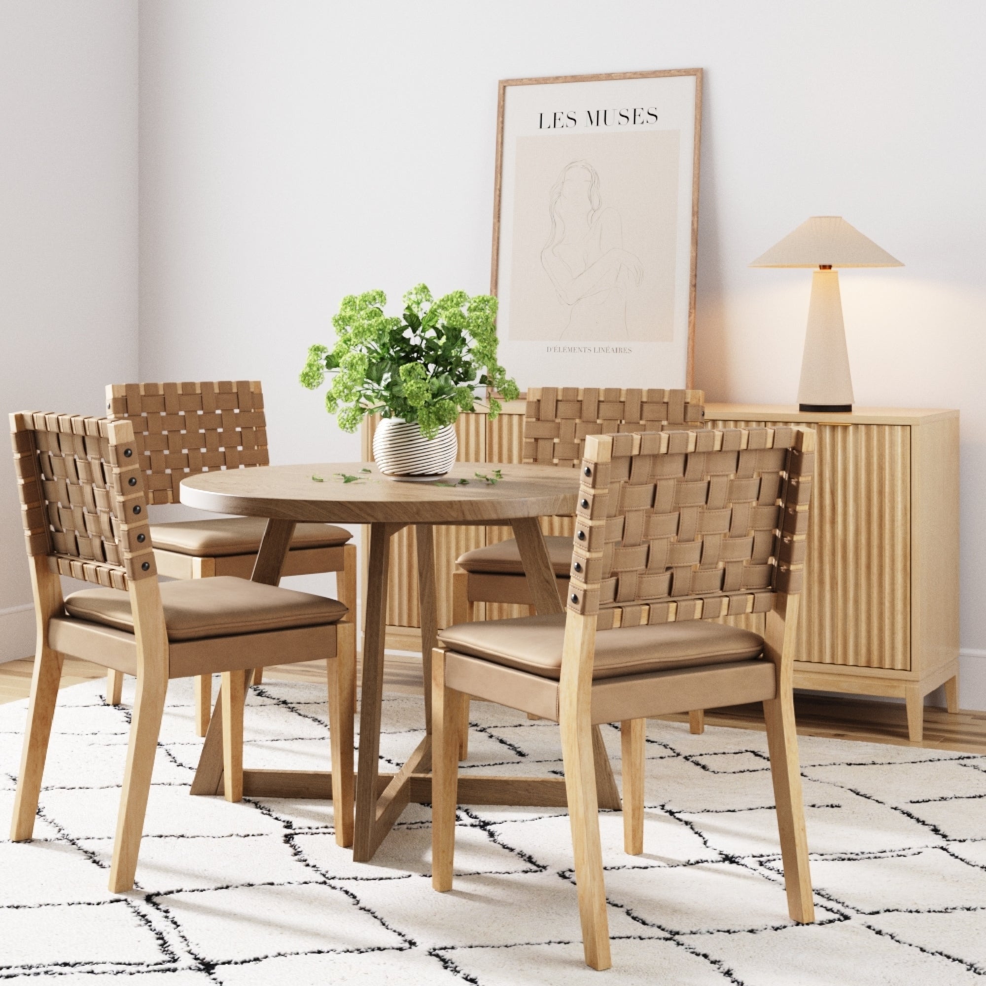 Faux Leather Dining Chairs Light Brown (Set of 4) - Nathan James