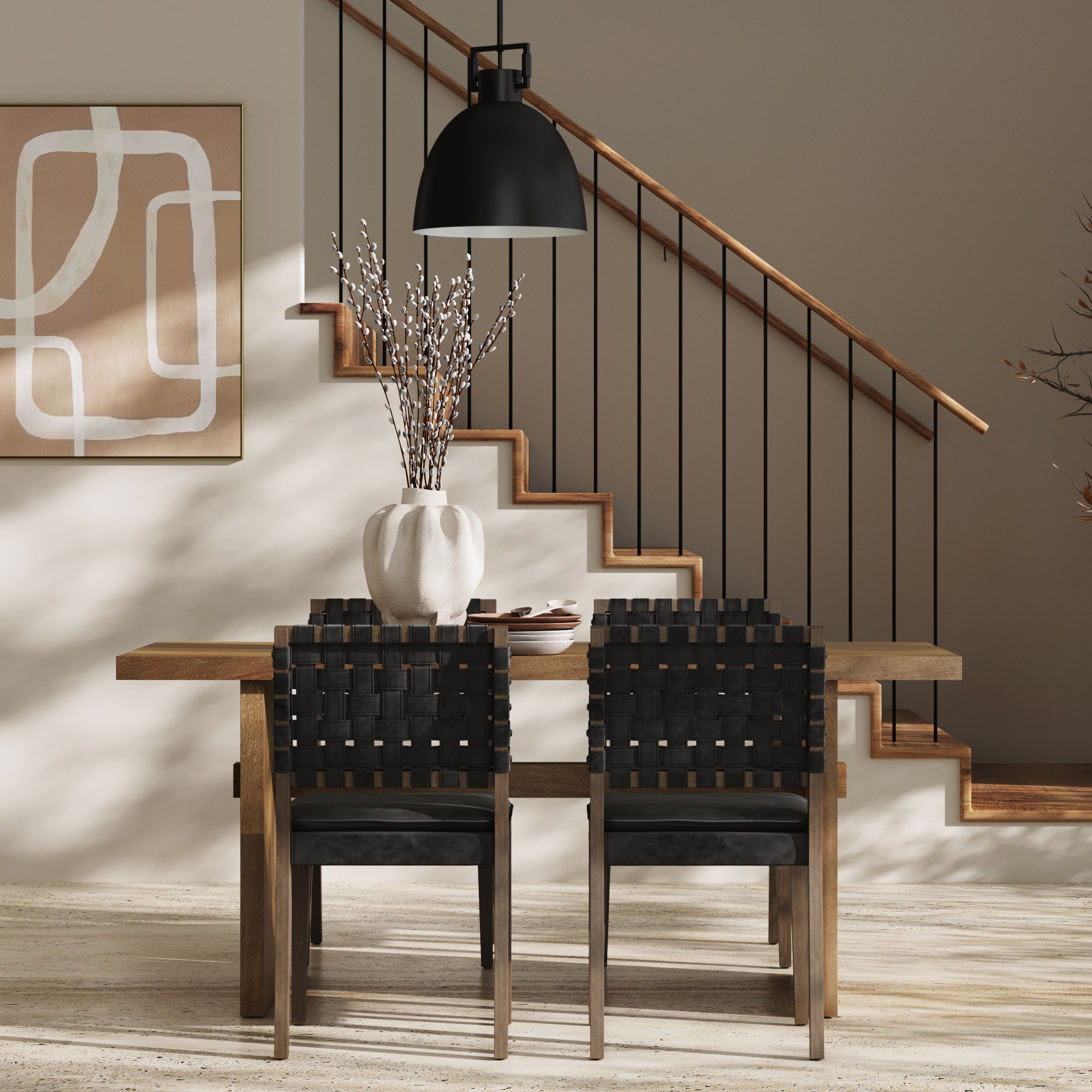 Faux Leather Dining Chairs Black (Set of 4) - Nathan James