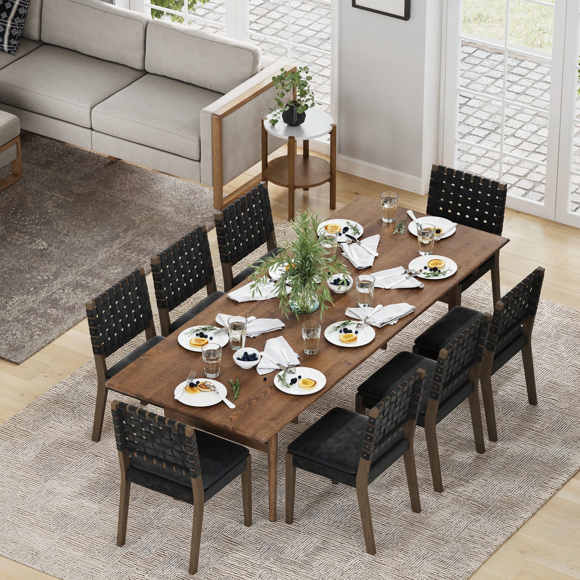 Faux Leather Dining Chairs Black (Set of 8) - Nathan James