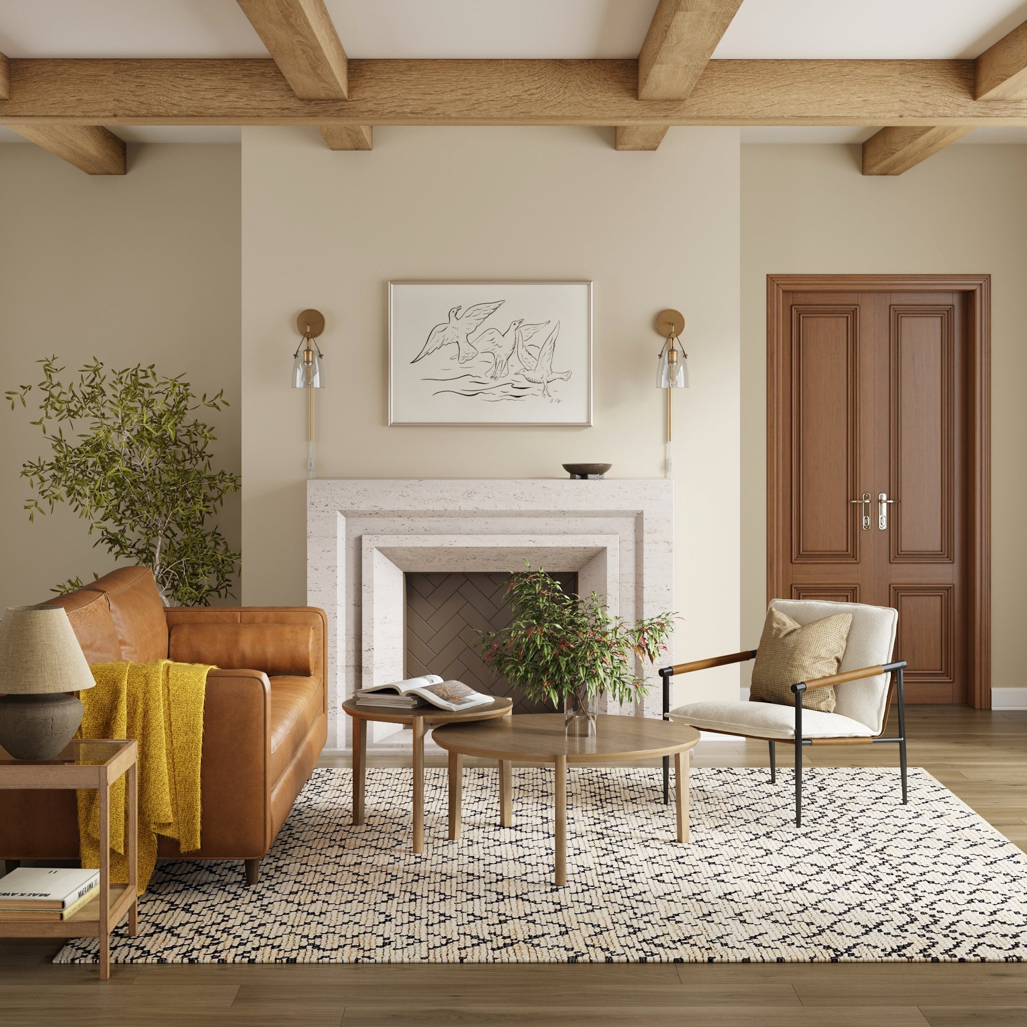 Boucle Fabric & Metal Accent Chair - Nathan James