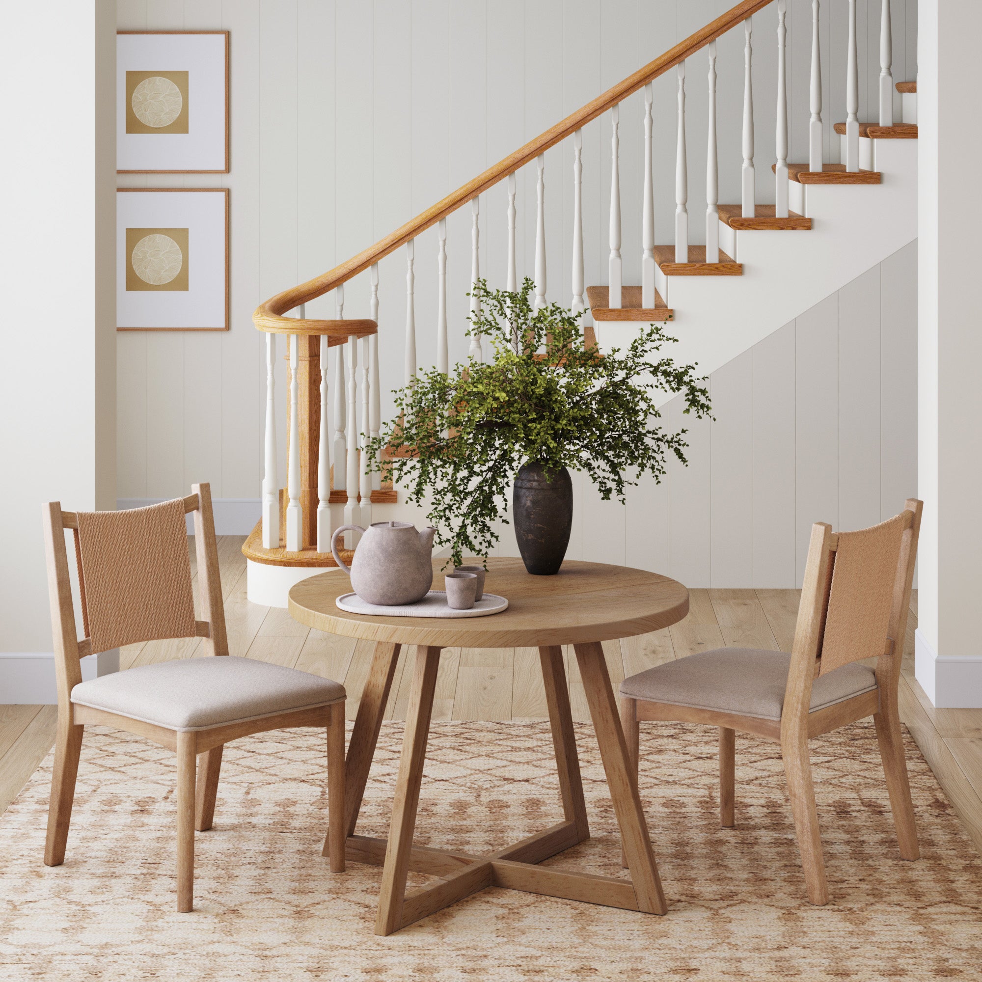 Arched Back Seagrass Dining Chair Light Brown (Set of 2) - Nathan James