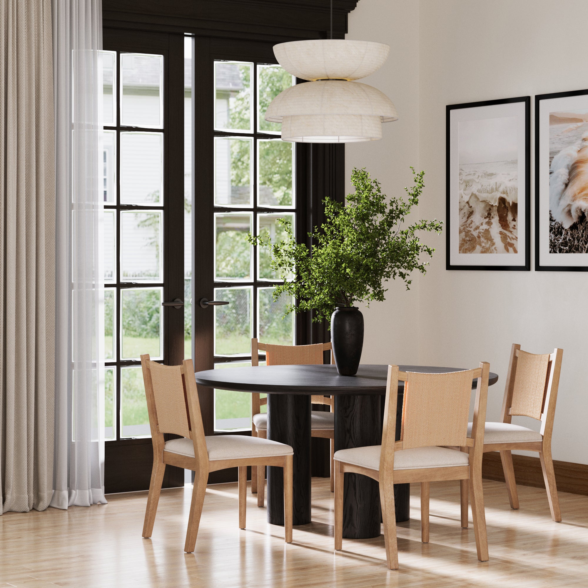 Arched Back Seagrass Dining Chair Light Brown (Set of 4) - Nathan James