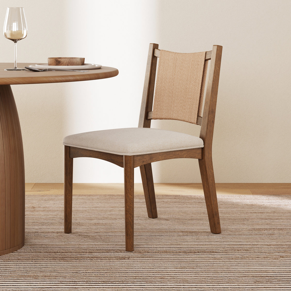 Arched Back Seagrass Dining Chair Medium Brown - Nathan James