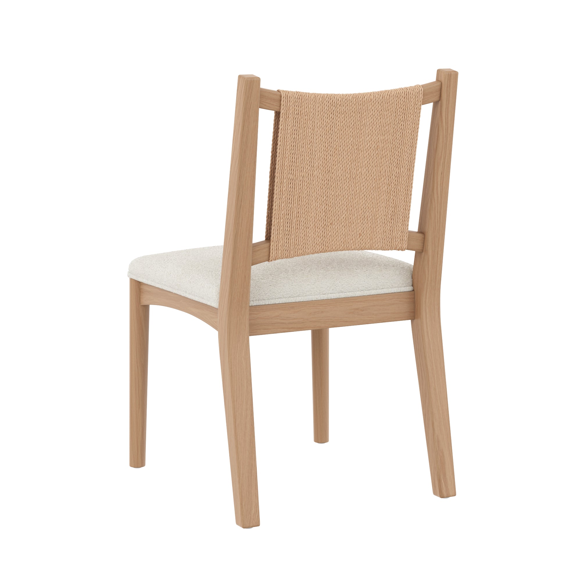 Arched Back Seagrass Boucle Dining Chair Raw Oak (Set of 6) - Nathan James