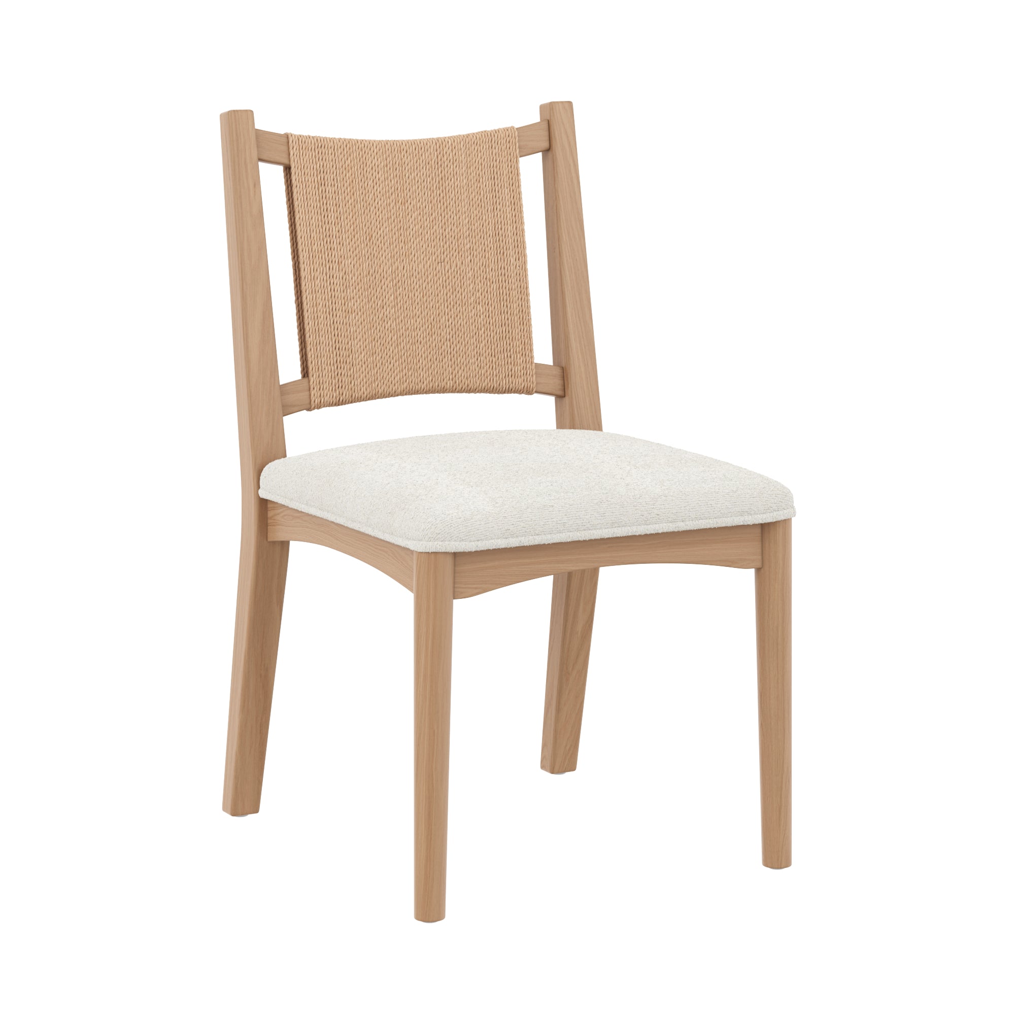 Arched Back Seagrass Boucle Dining Chair Raw Oak - Nathan James