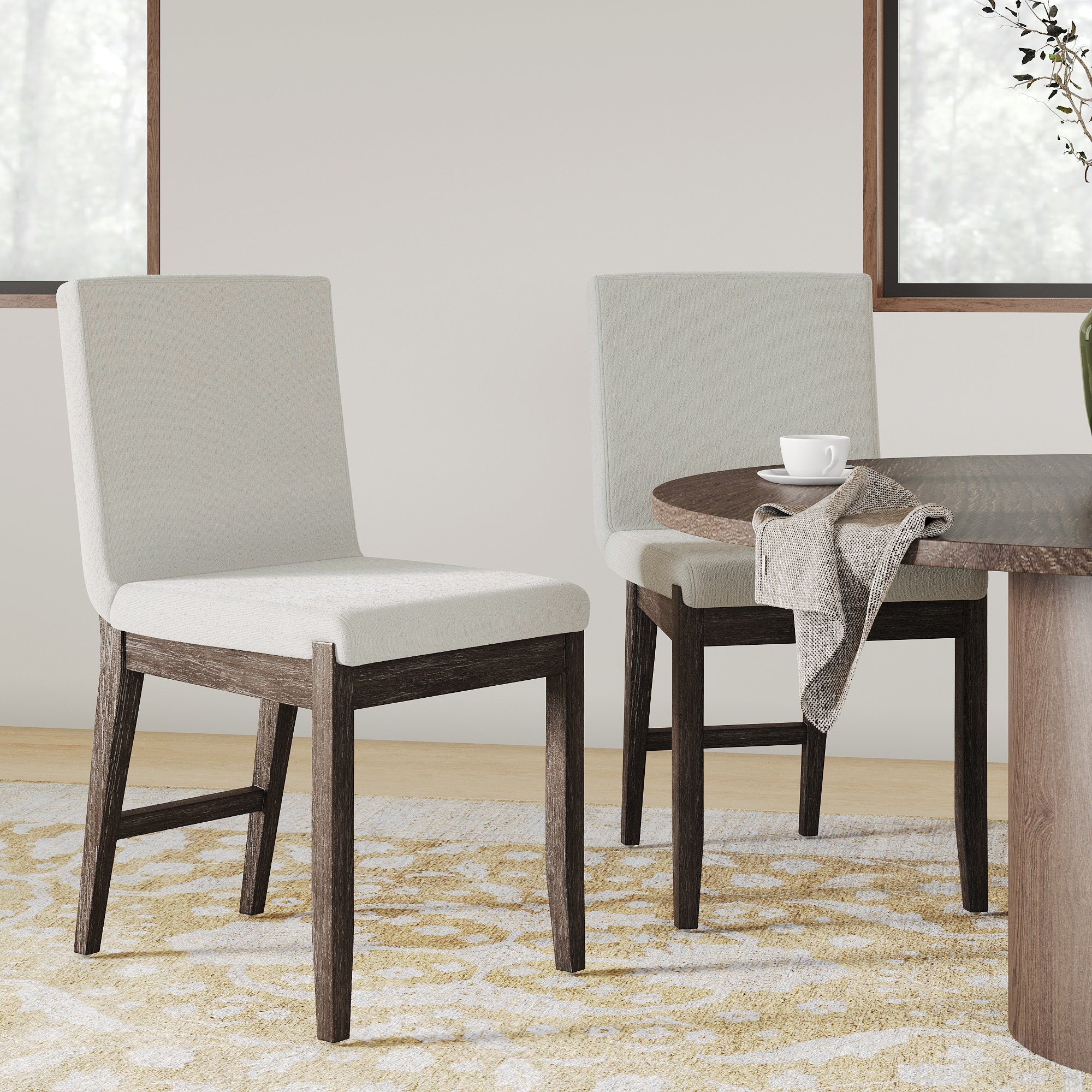 Exposed Back Dining Chairs Dark Brown (Set of 2) - Nathan James
