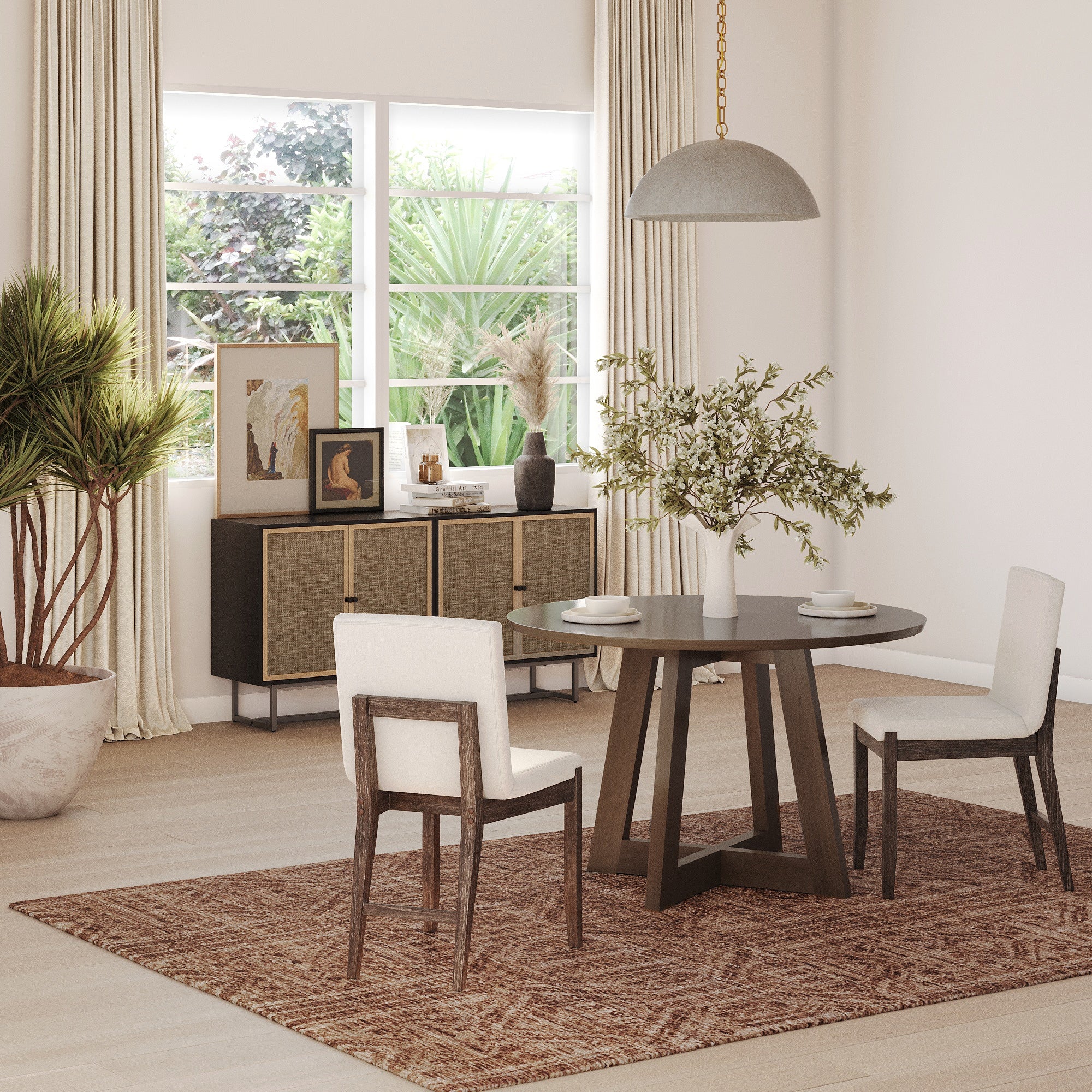 Exposed Back Dining Chairs Dark Brown (Set of 2) - Nathan James