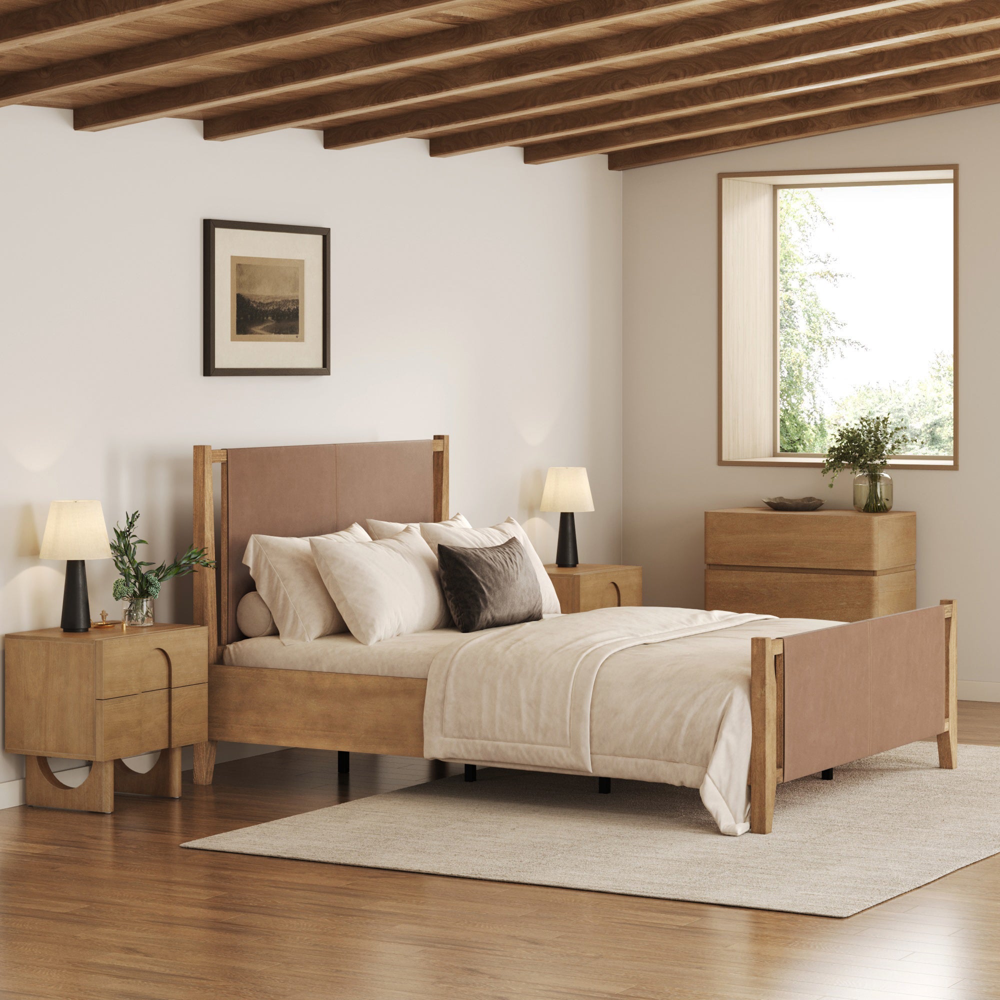 Modern Curved Wood Dresser and Nightstand Set (3-Piece) - Nathan James