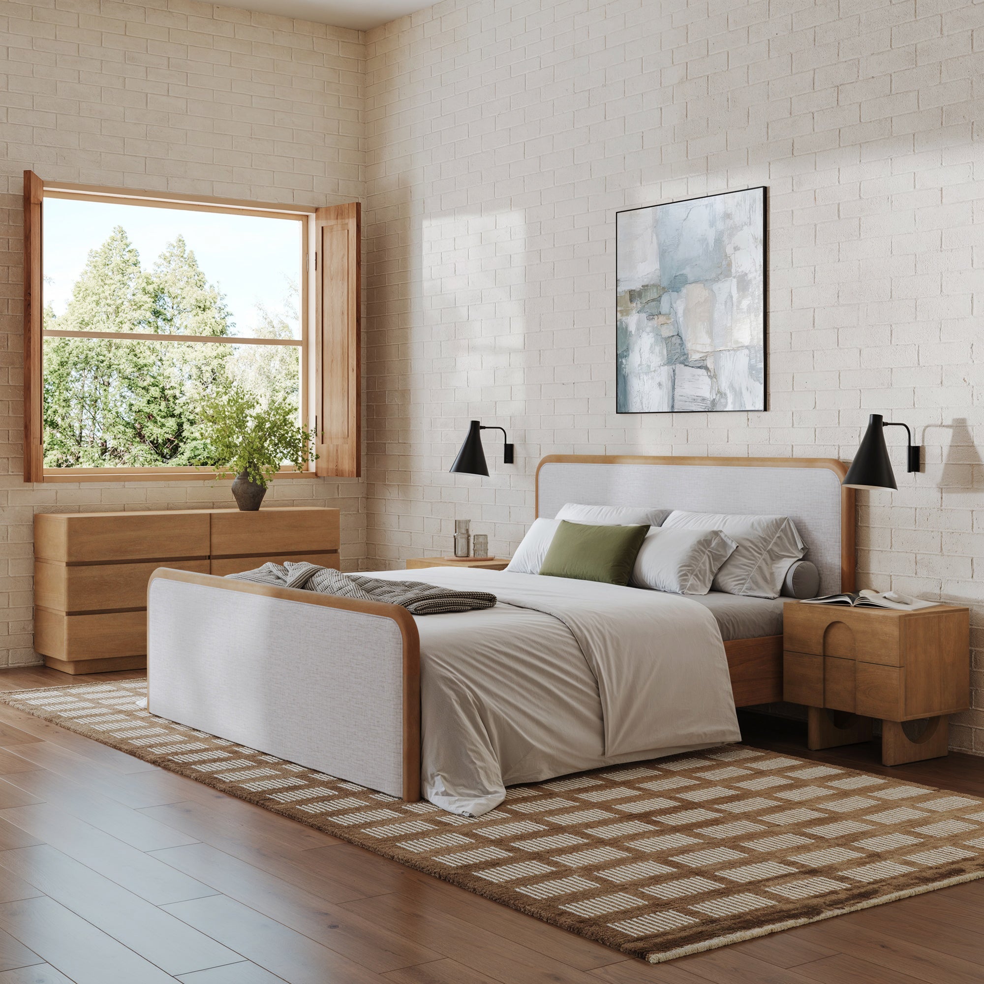 Modern Curved Wood Dresser and Nightstand Set (4-Piece) - Nathan James