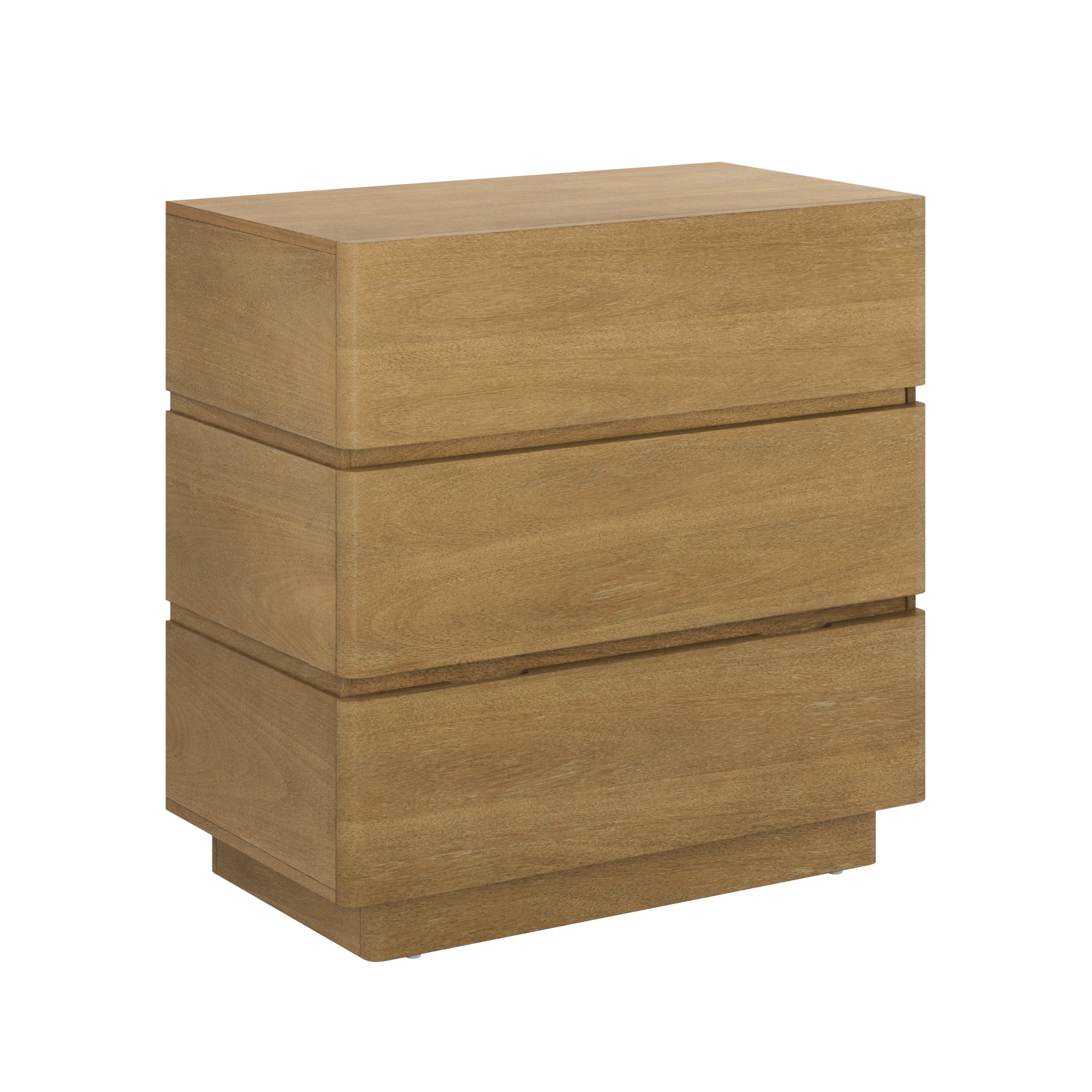 Wooden Modern 3-Drawer Dresser or Oversized Nightstand Light Brown - Nathan James