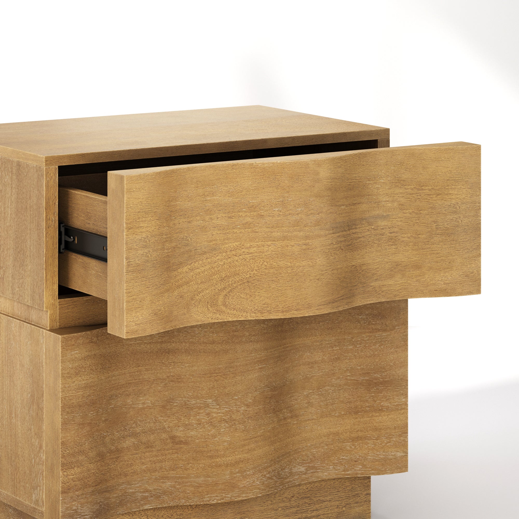 Modern Wooden Dresser and Scalloped Nightstand Set (4-Piece) - Nathan James