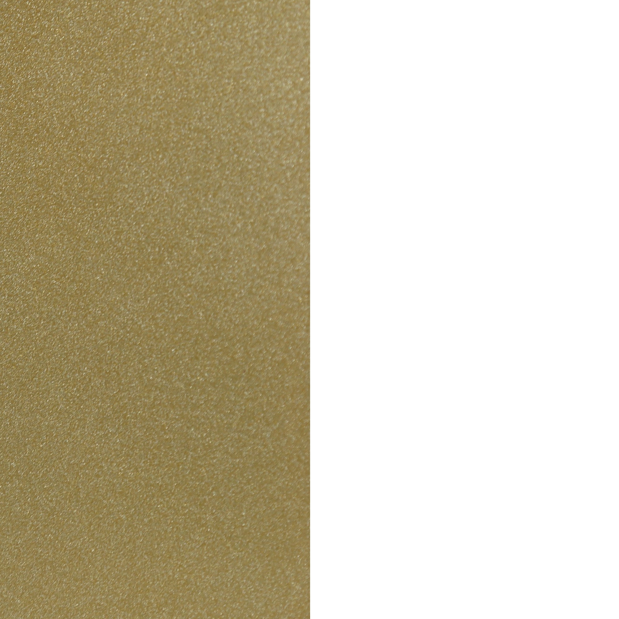 A textured gold surface appears on the left side of the image, while the right side is a plain white background. The two areas are divided by a sharp vertical line.