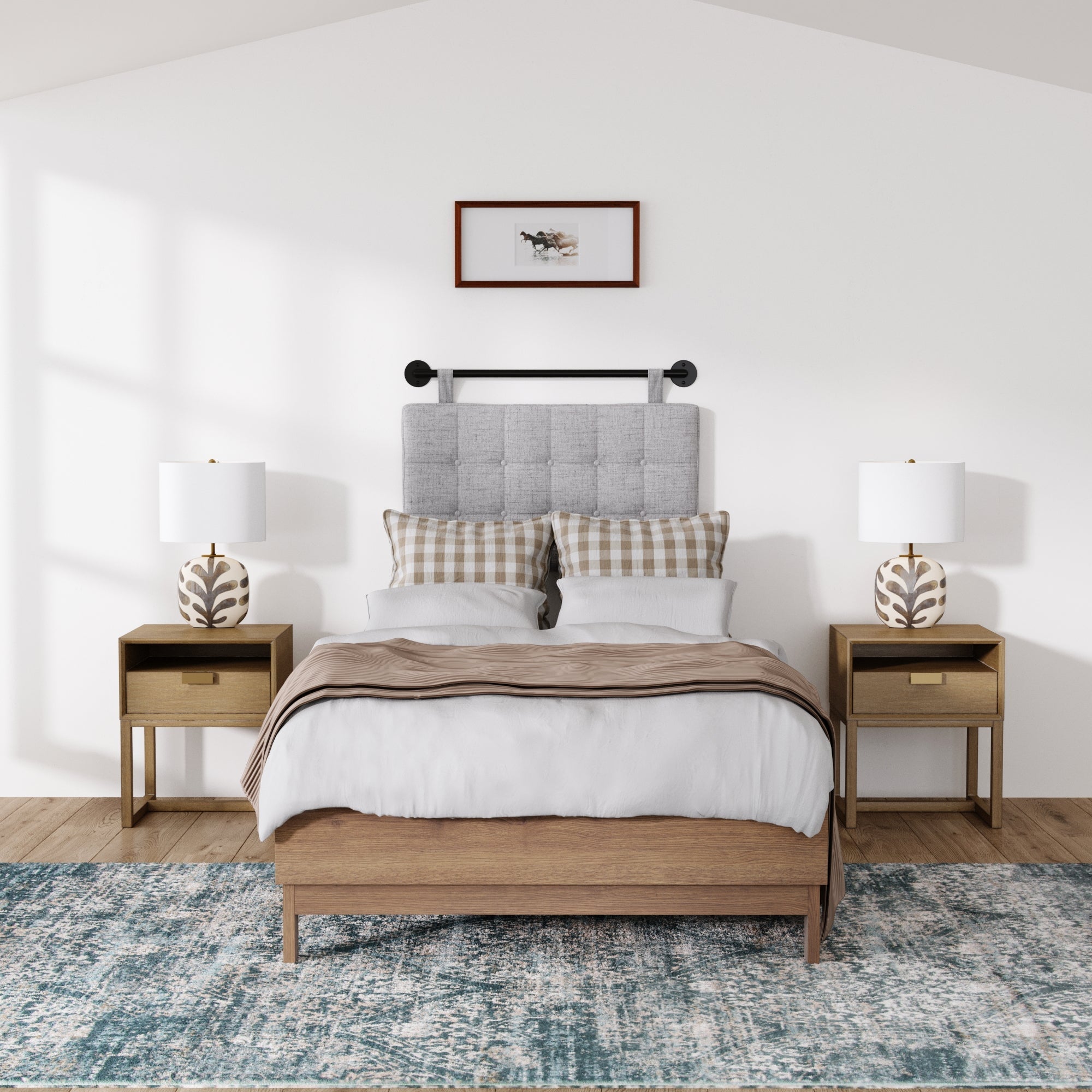 Wood Modern Farmhouse Nightstands (Set of 2) - Nathan James