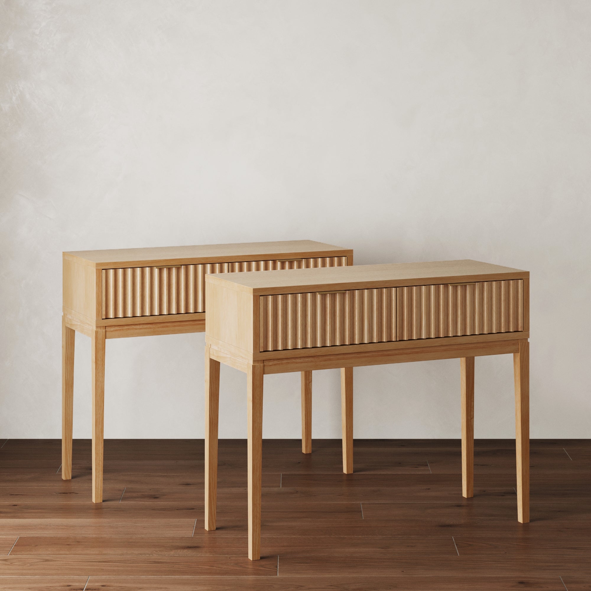 Mid - Century Fluted Console Tables (Set of 2) - Nathan James