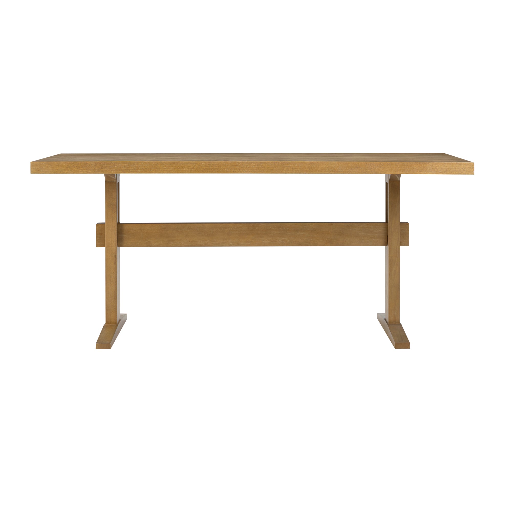 Solid Wood Trestle Dining Table for 6 Light Brown - Nathan James