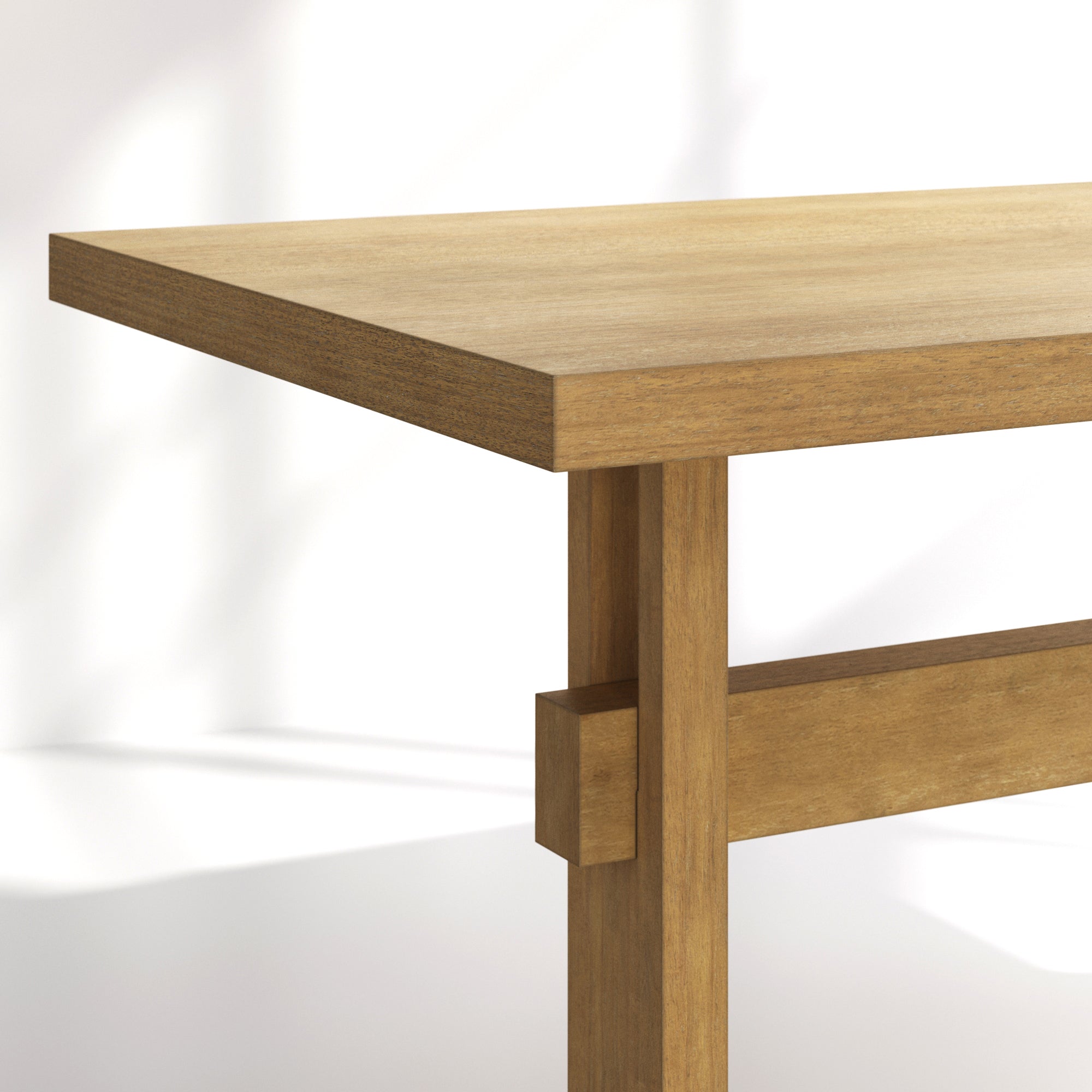 Solid Wood Trestle Dining Table for 6 Light Brown - Nathan James